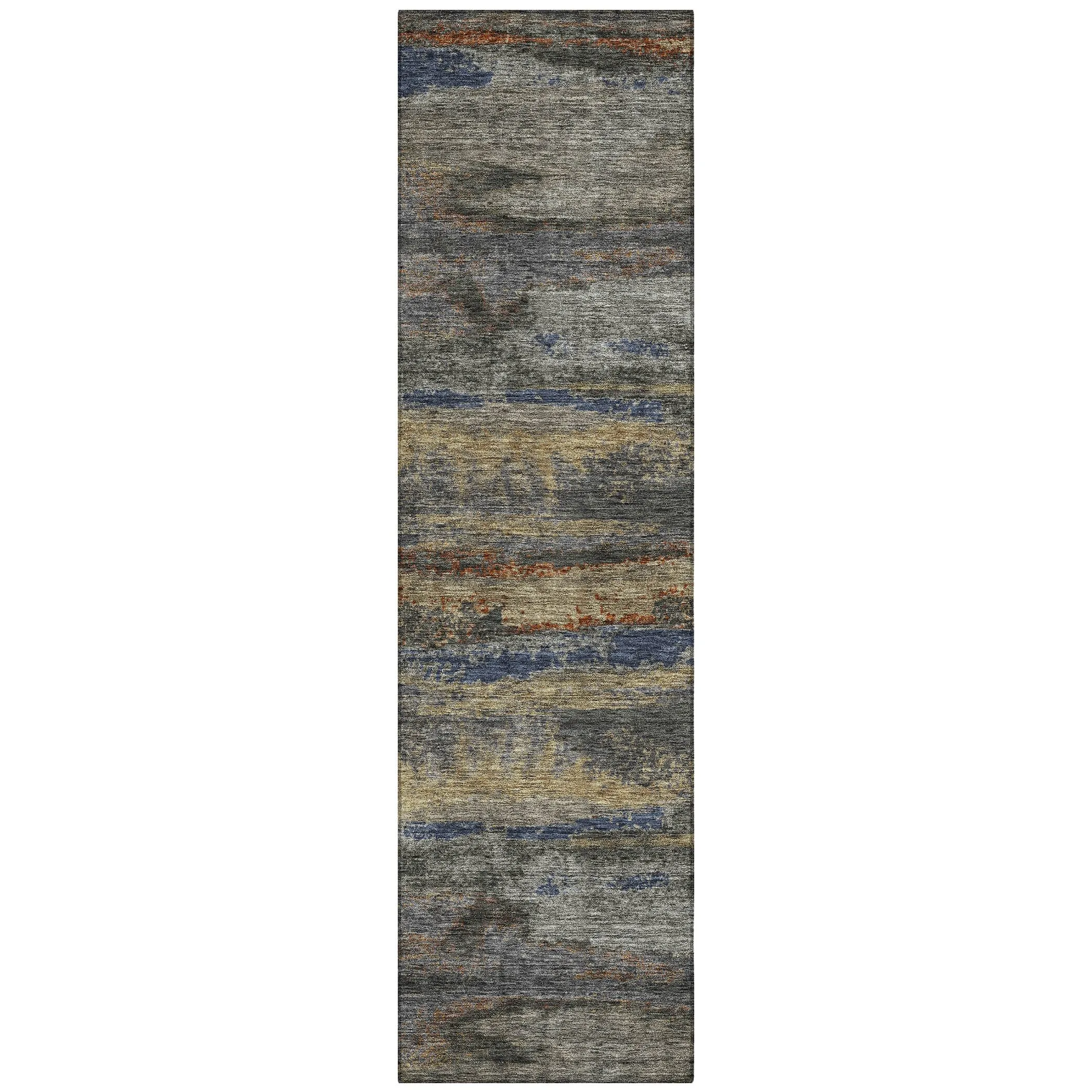 Machine Washable Indoor/ Outdoor Abstract Modern Chantille Rug