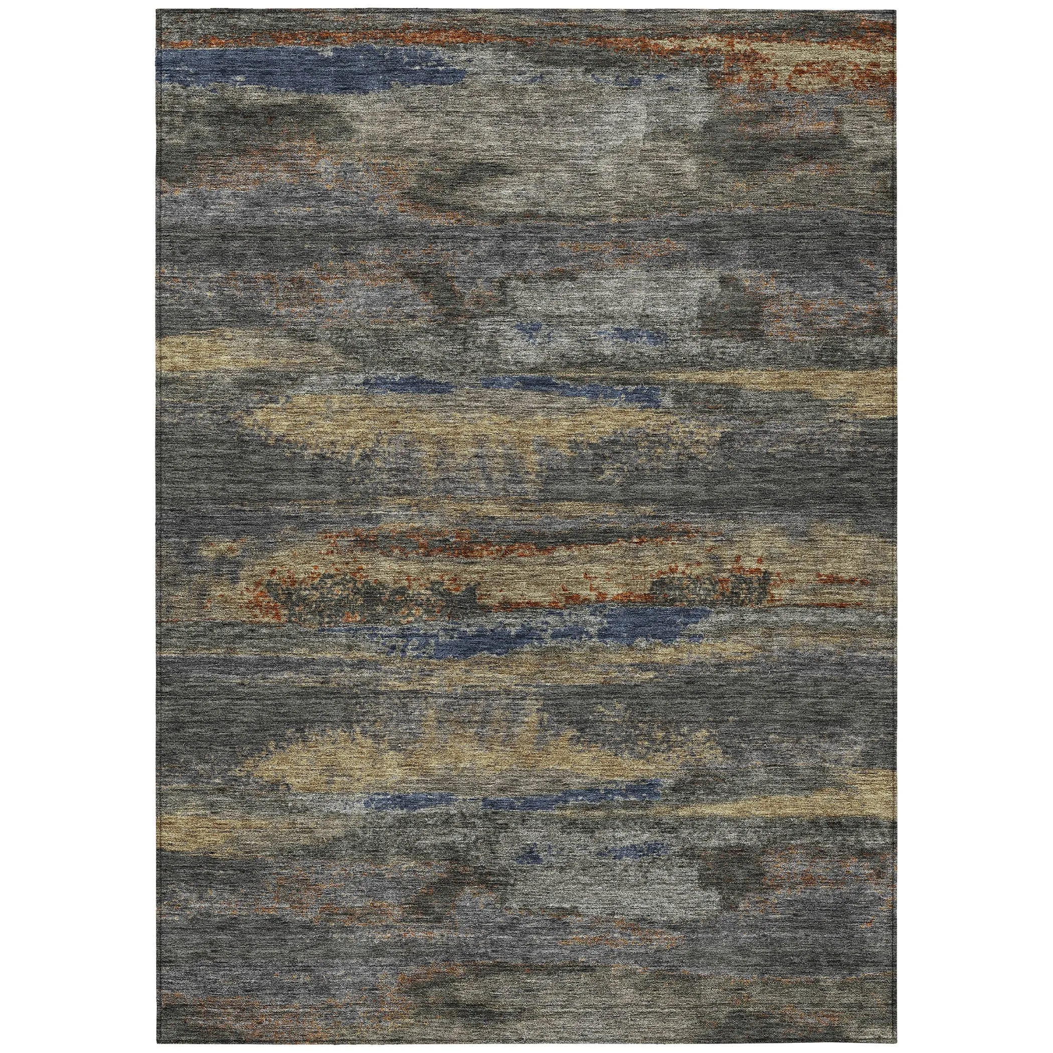 Machine Washable Indoor/ Outdoor Abstract Modern Chantille Rug