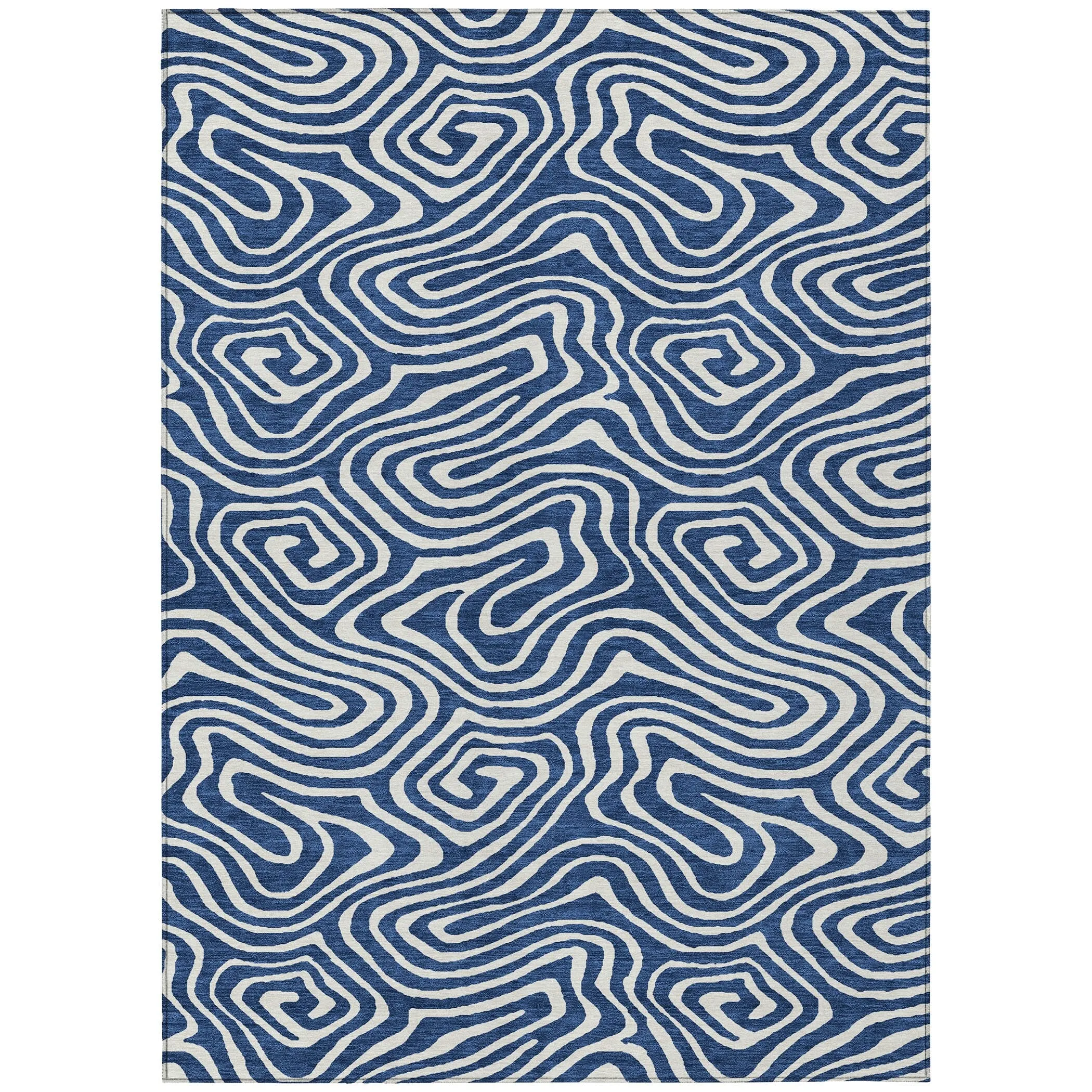 Machine Washable Indoor/ Outdoor Abstract Modern Chantille Rug