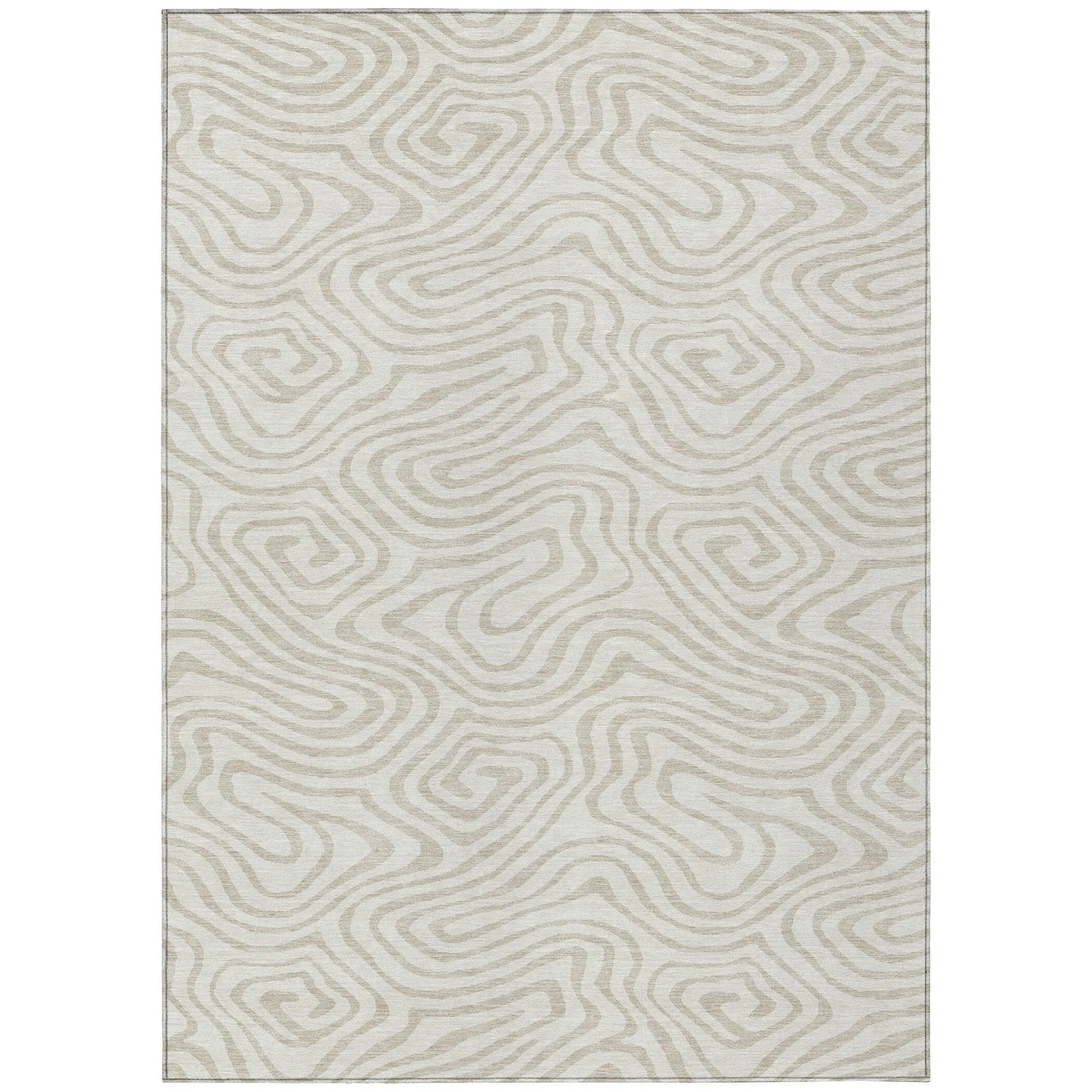 Machine Washable Indoor/ Outdoor Abstract Modern Chantille Rug