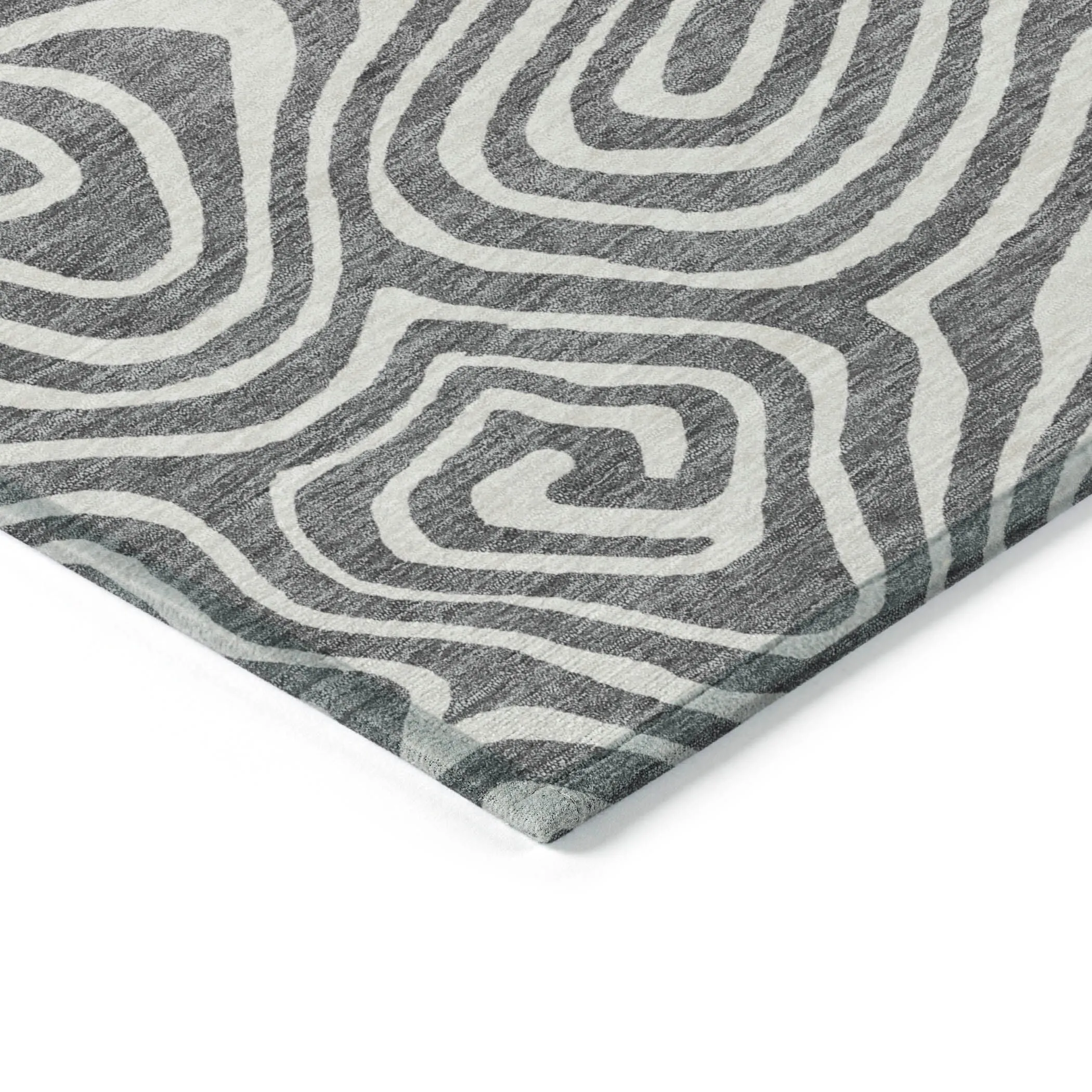 Machine Washable Indoor/ Outdoor Abstract Modern Chantille Rug