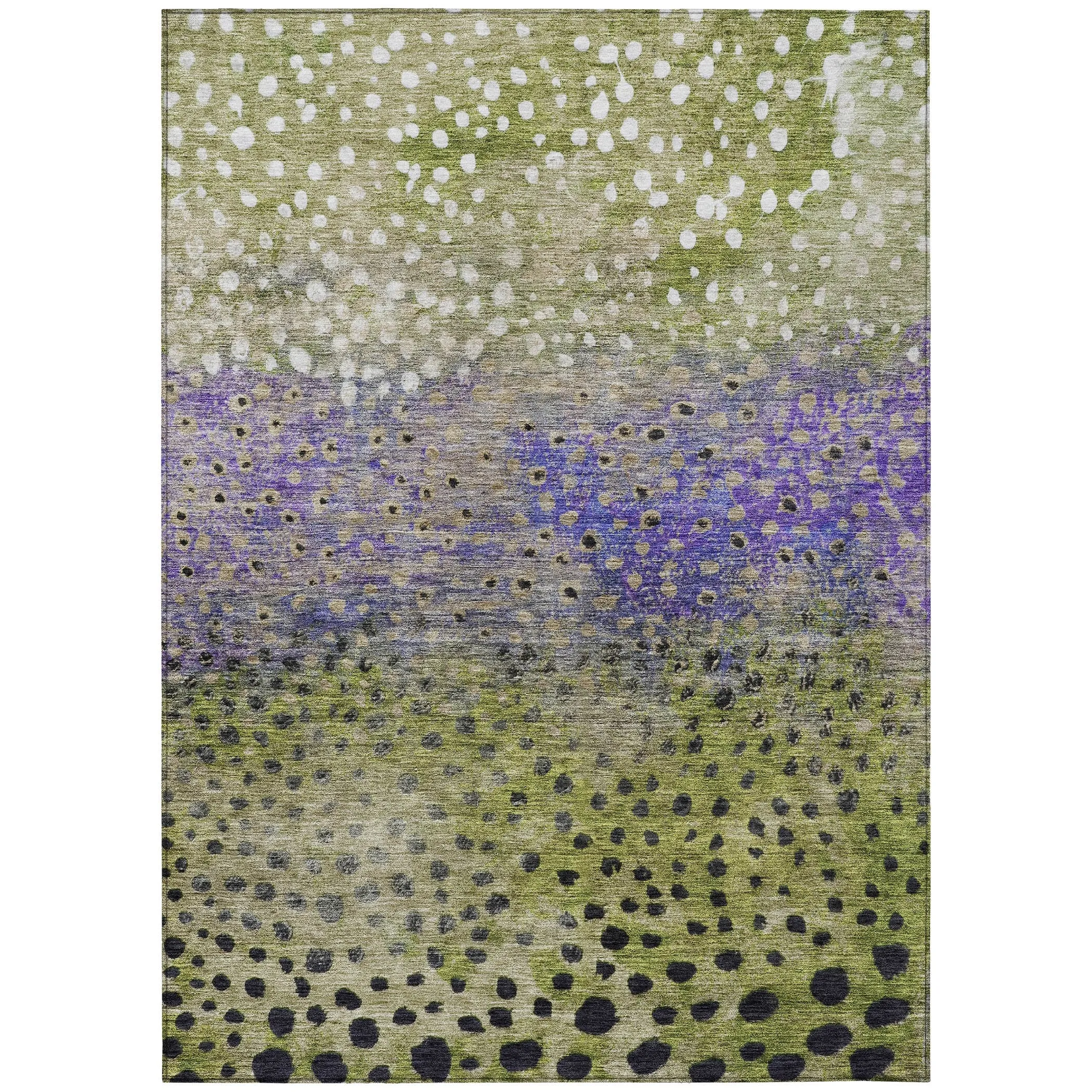 Machine Washable Indoor/ Outdoor Abstract Modern Chantille Rug