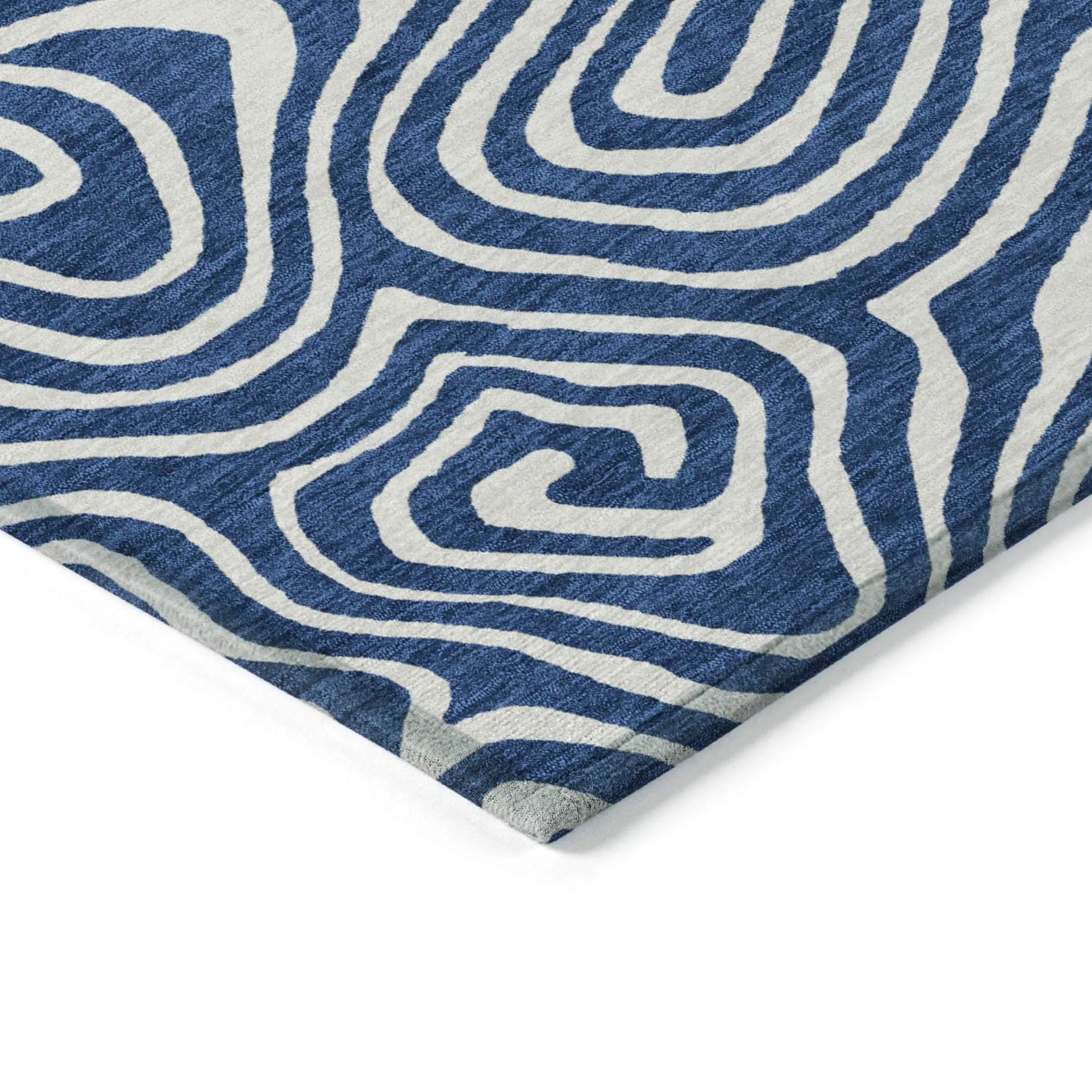 Machine Washable Indoor/ Outdoor Abstract Modern Chantille Rug