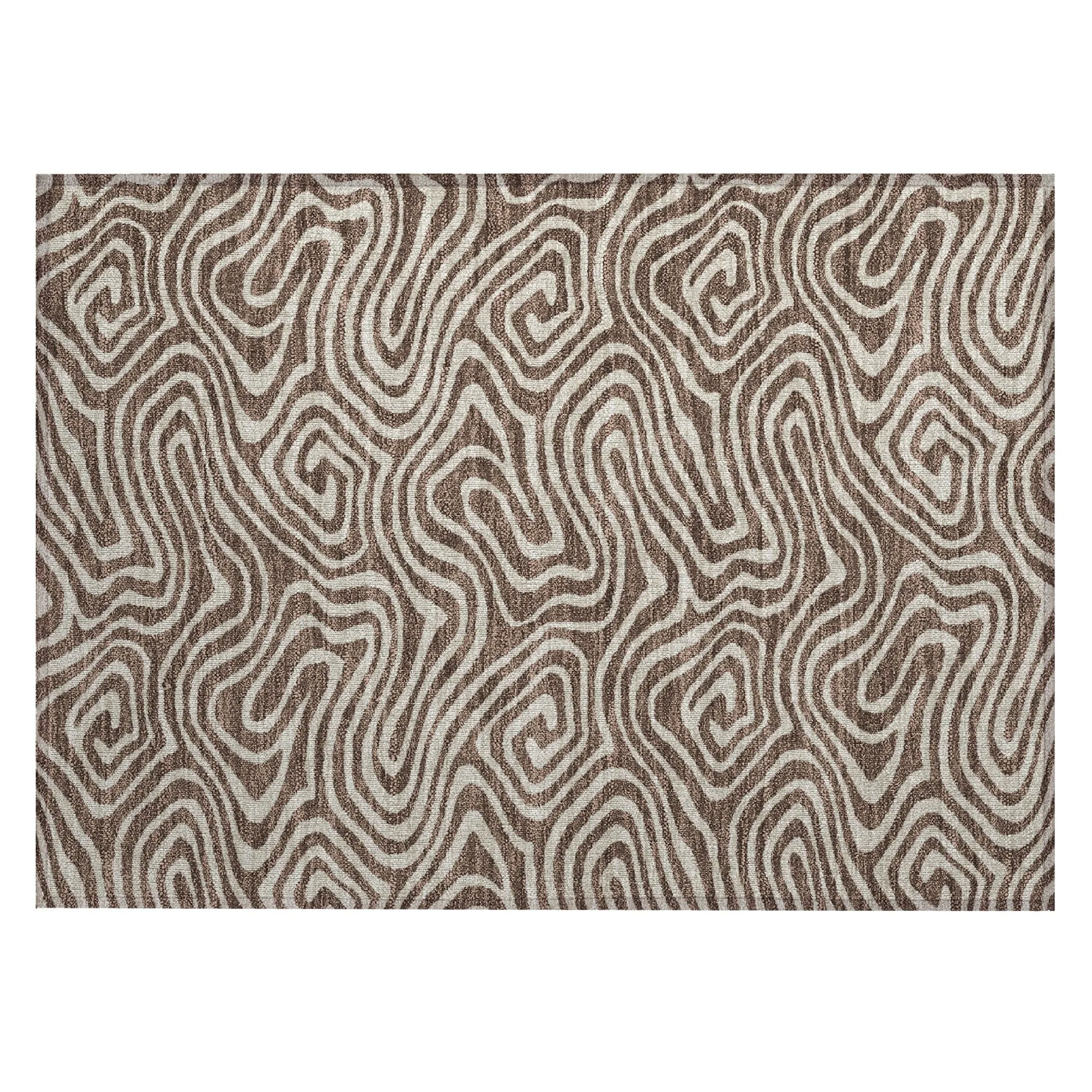Machine Washable Indoor/ Outdoor Abstract Modern Chantille Rug