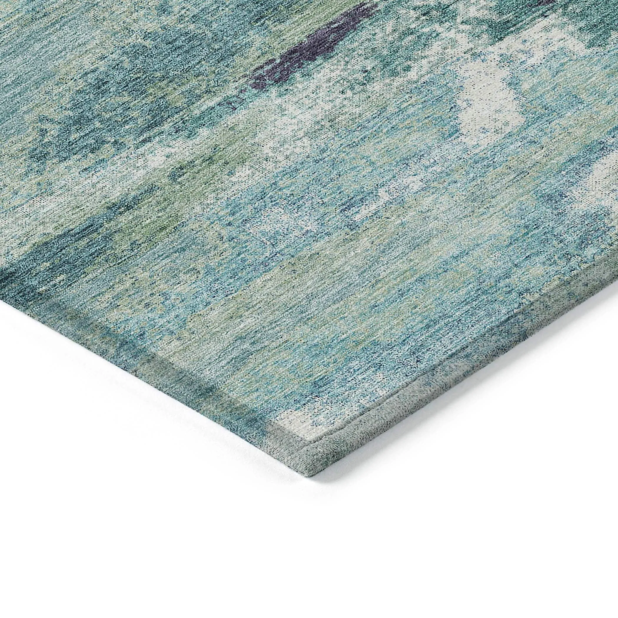 Machine Washable Indoor/ Outdoor Abstract Modern Chantille Rug
