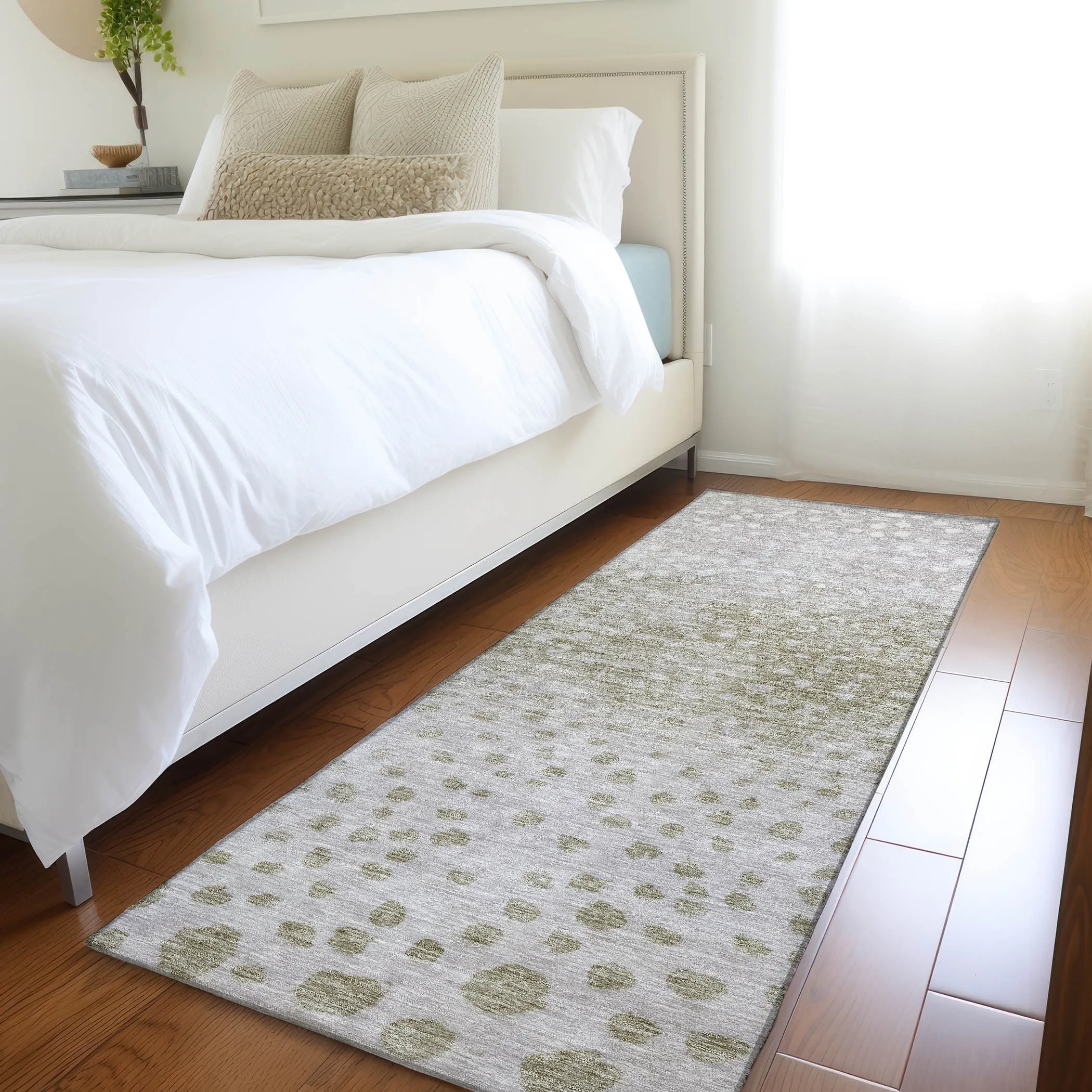 Machine Washable Indoor/ Outdoor Abstract Modern Chantille Rug