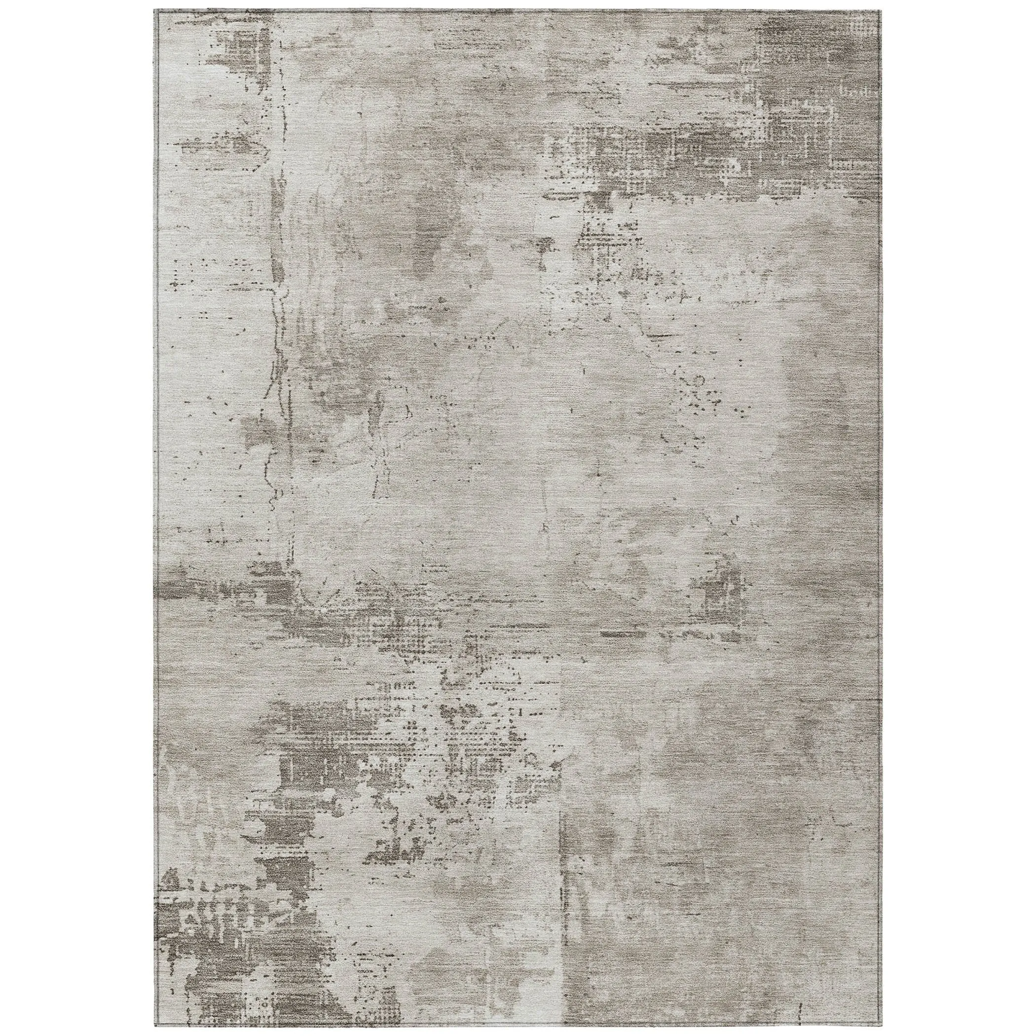 Machine Washable Indoor/ Outdoor Abstract Modern Chantille Rug