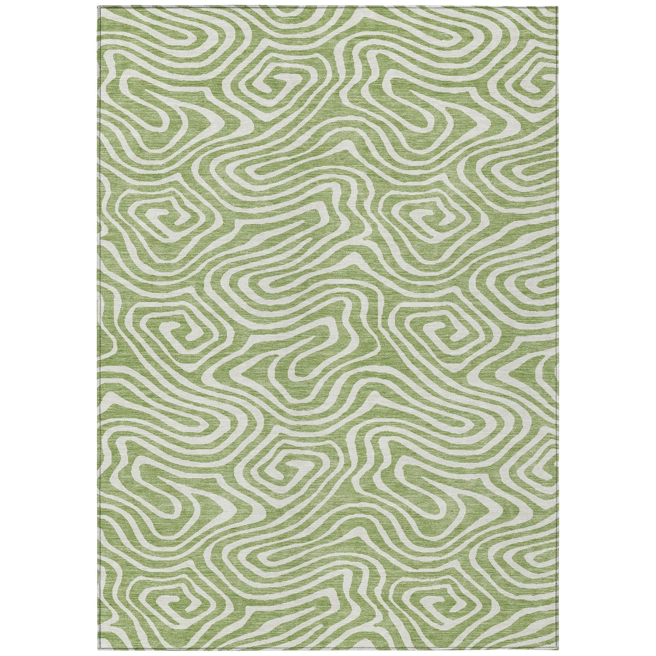 Machine Washable Indoor/ Outdoor Abstract Modern Chantille Rug