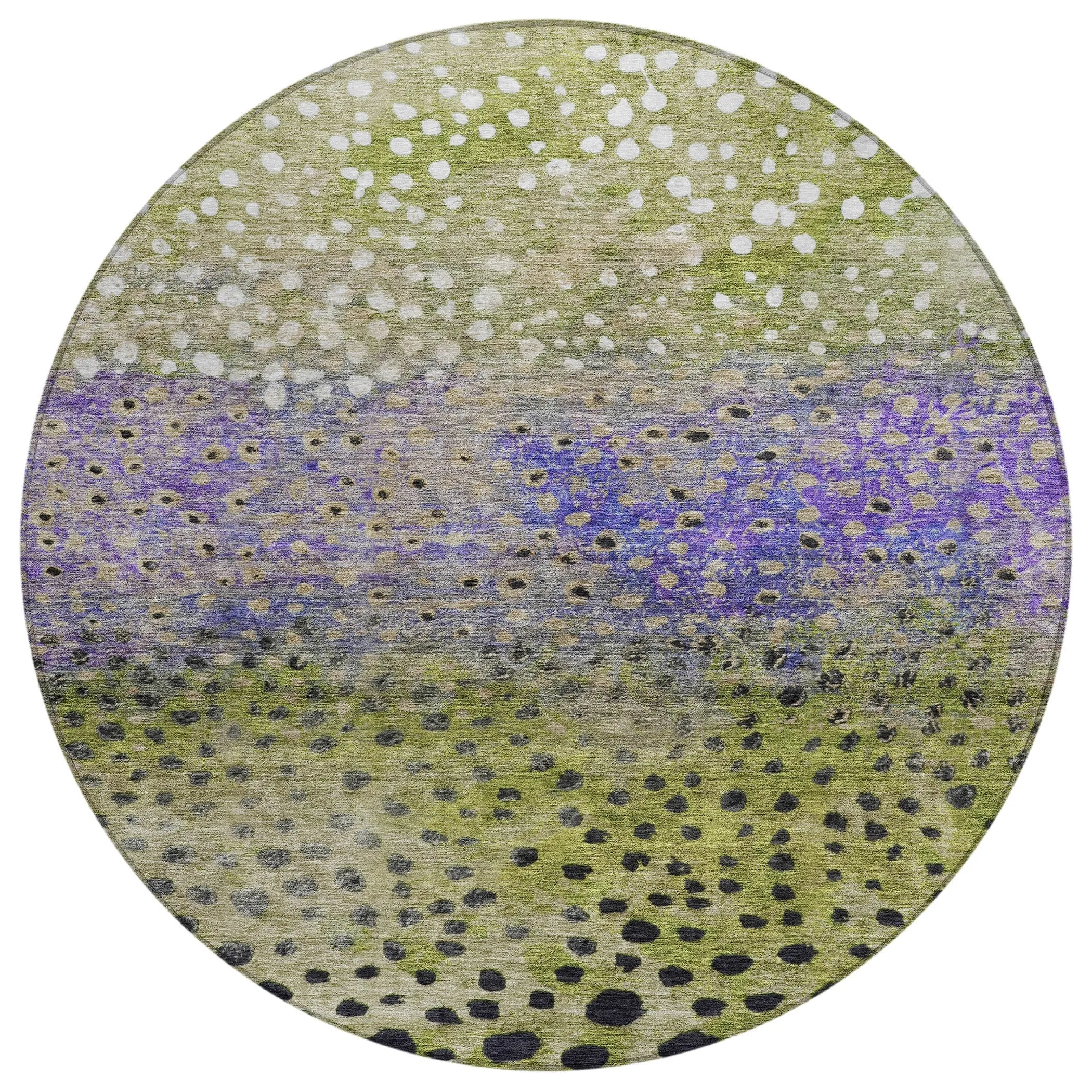 Machine Washable Indoor/ Outdoor Abstract Modern Chantille Rug