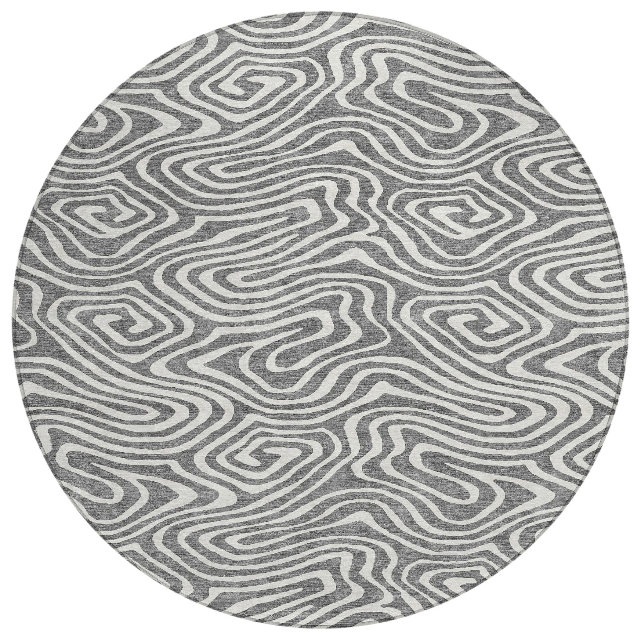 Machine Washable Indoor/ Outdoor Abstract Modern Chantille Rug