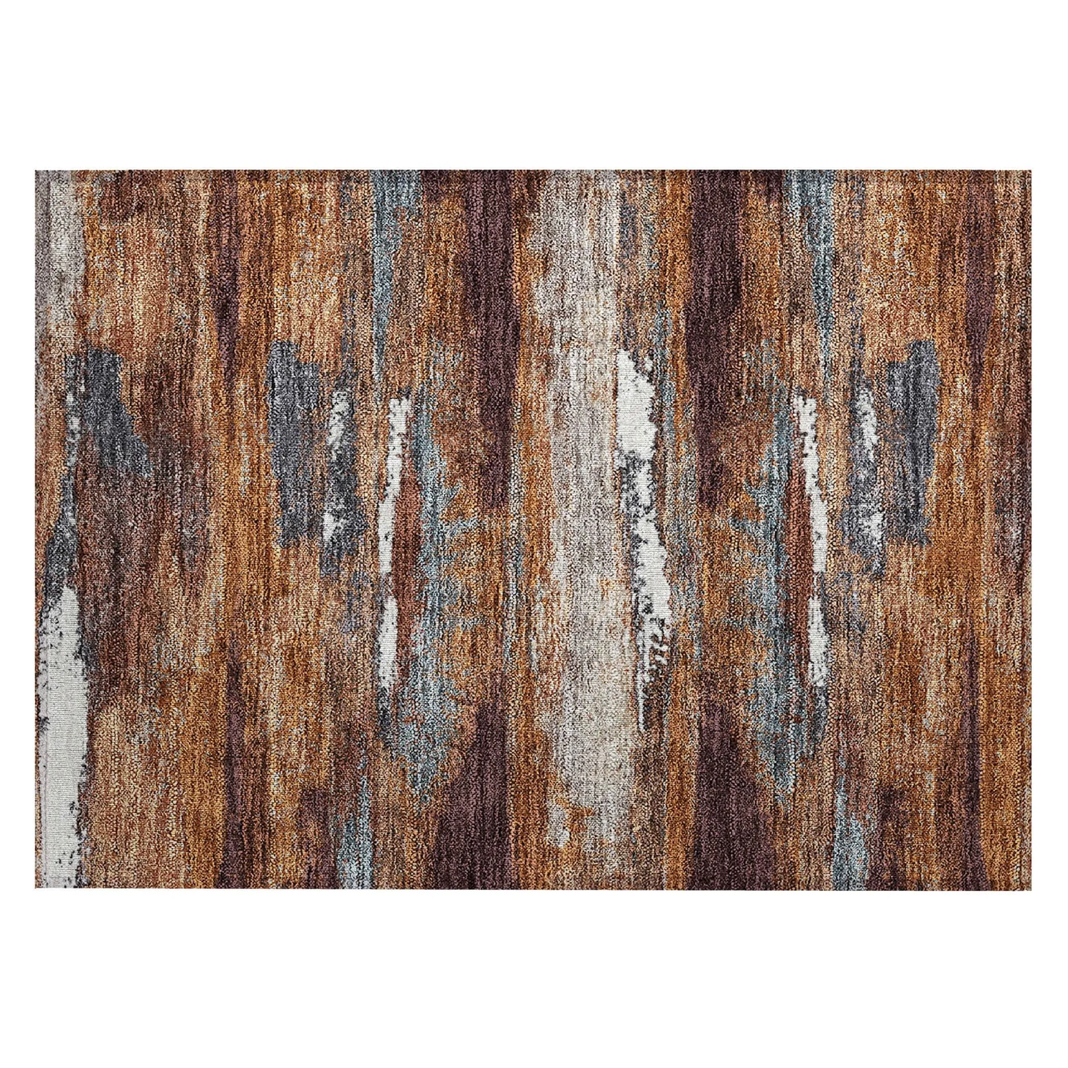Machine Washable Indoor/ Outdoor Abstract Modern Chantille Rug