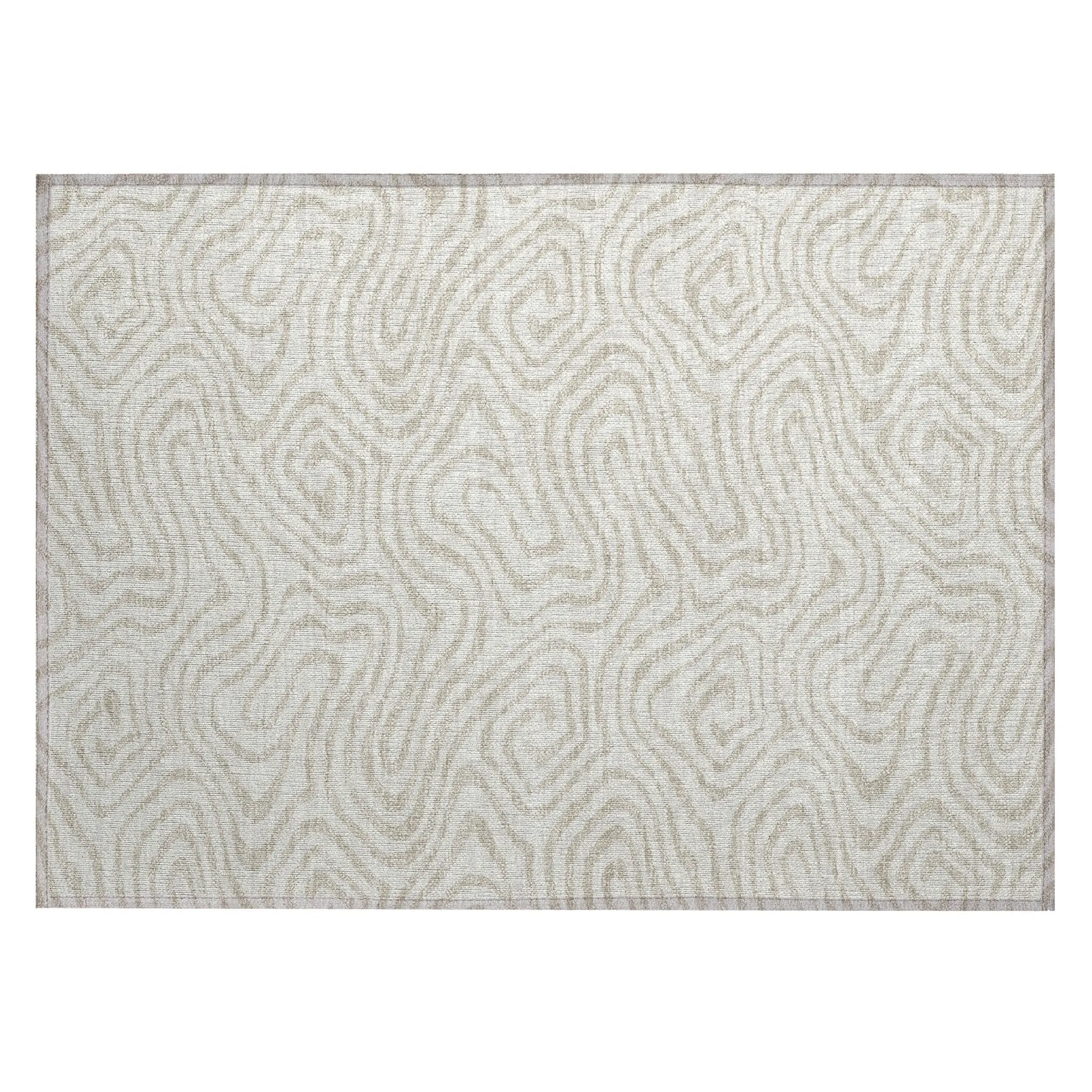 Machine Washable Indoor/ Outdoor Abstract Modern Chantille Rug