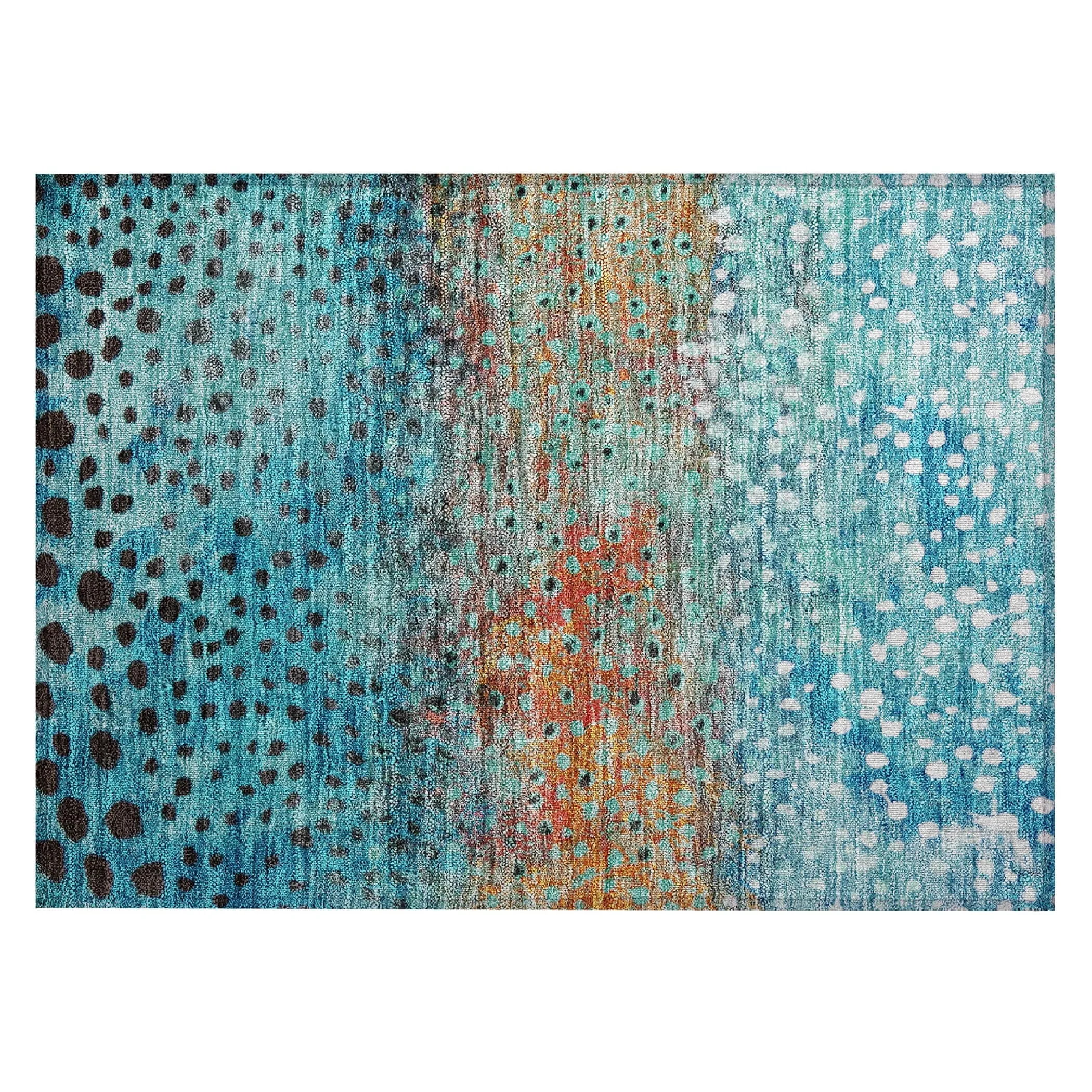 Machine Washable Indoor/ Outdoor Abstract Modern Chantille Rug