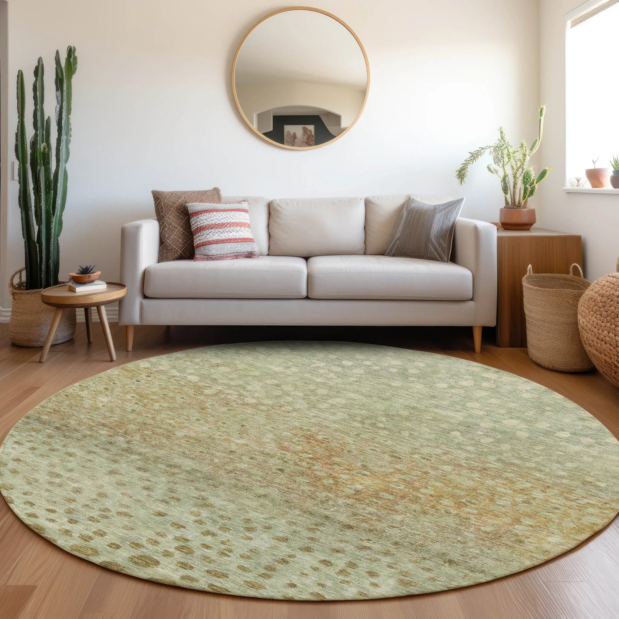 Machine Washable Indoor/ Outdoor Abstract Modern Chantille Rug