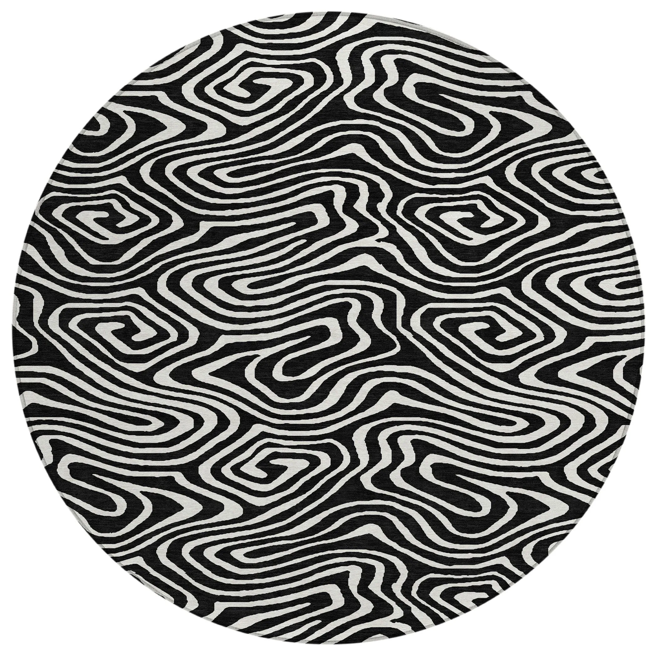 Machine Washable Indoor/ Outdoor Abstract Modern Chantille Rug