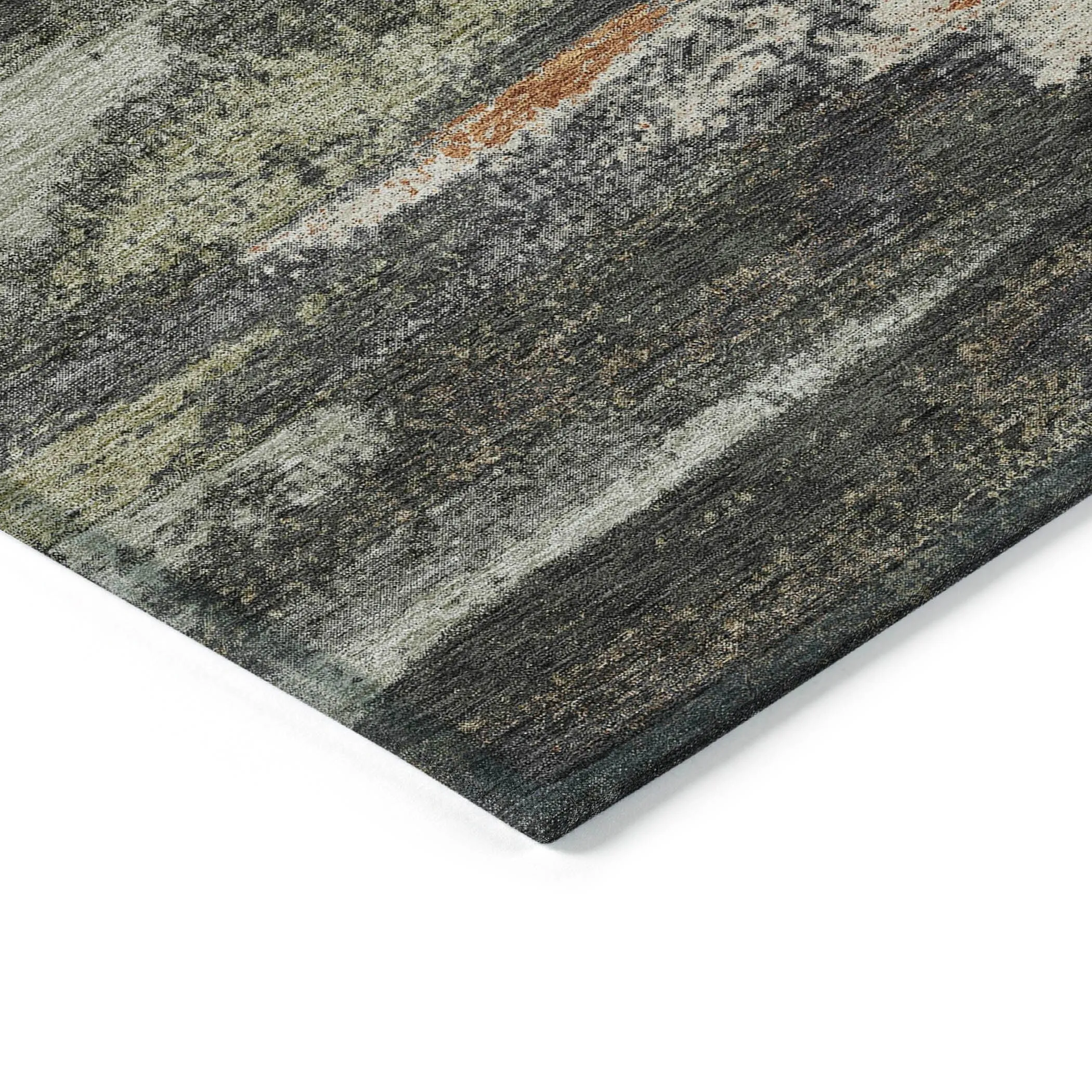 Machine Washable Indoor/ Outdoor Abstract Modern Chantille Rug