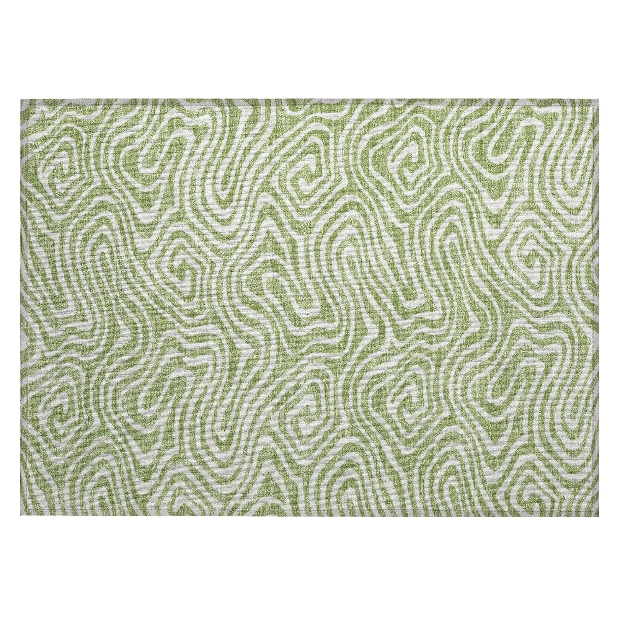 Machine Washable Indoor/ Outdoor Abstract Modern Chantille Rug