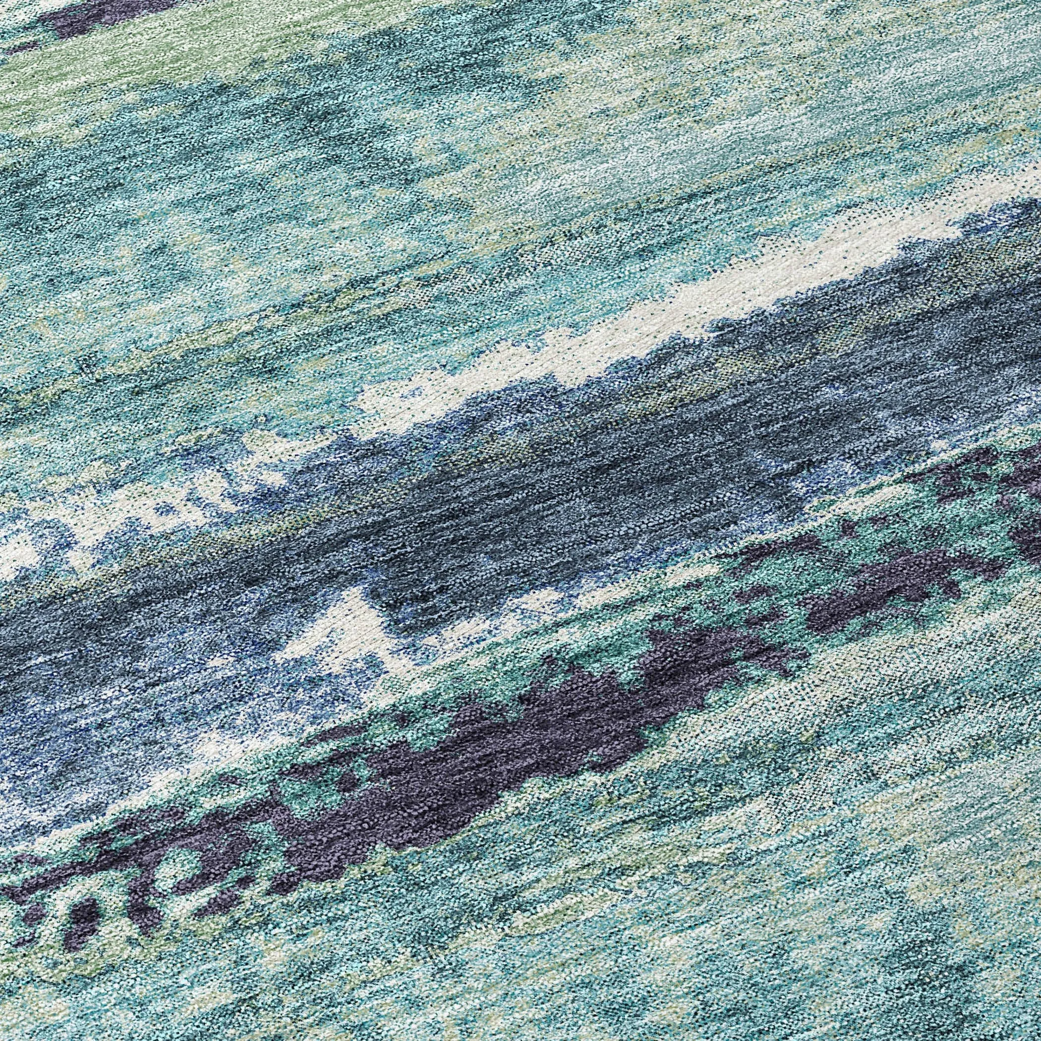 Machine Washable Indoor/ Outdoor Abstract Modern Chantille Rug