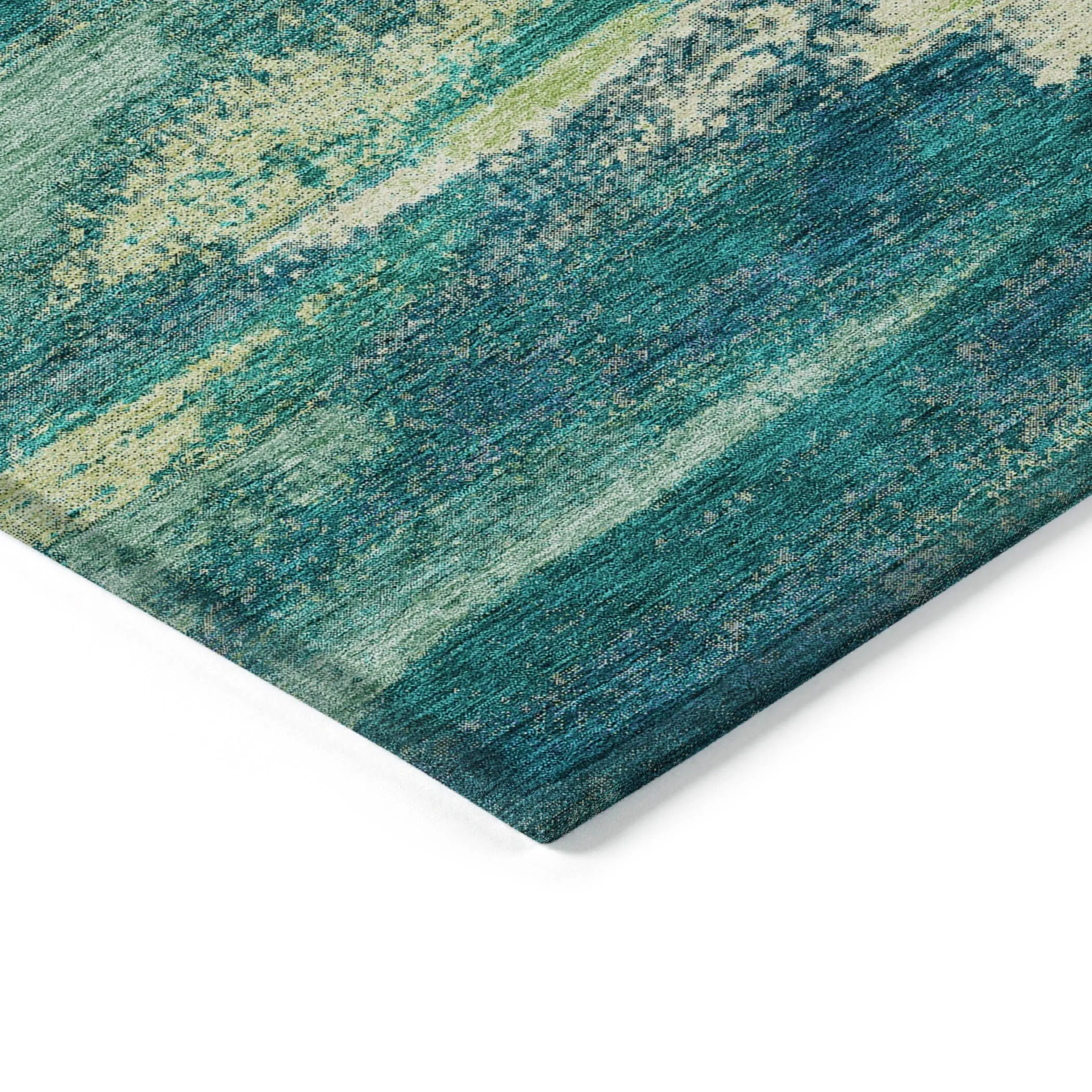 Machine Washable Indoor/ Outdoor Abstract Modern Chantille Rug