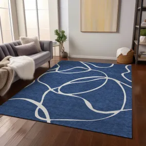 Machine Washable Indoor/ Outdoor Abstract Modern Chantille Rug
