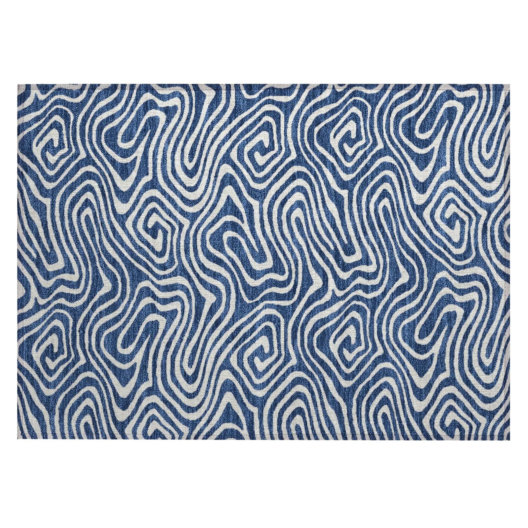 Machine Washable Indoor/ Outdoor Abstract Modern Chantille Rug