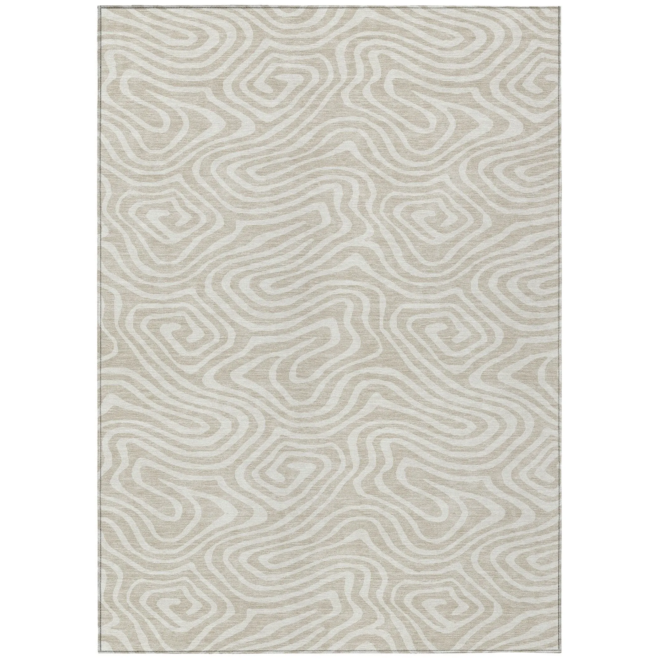 Machine Washable Indoor/ Outdoor Abstract Modern Chantille Rug