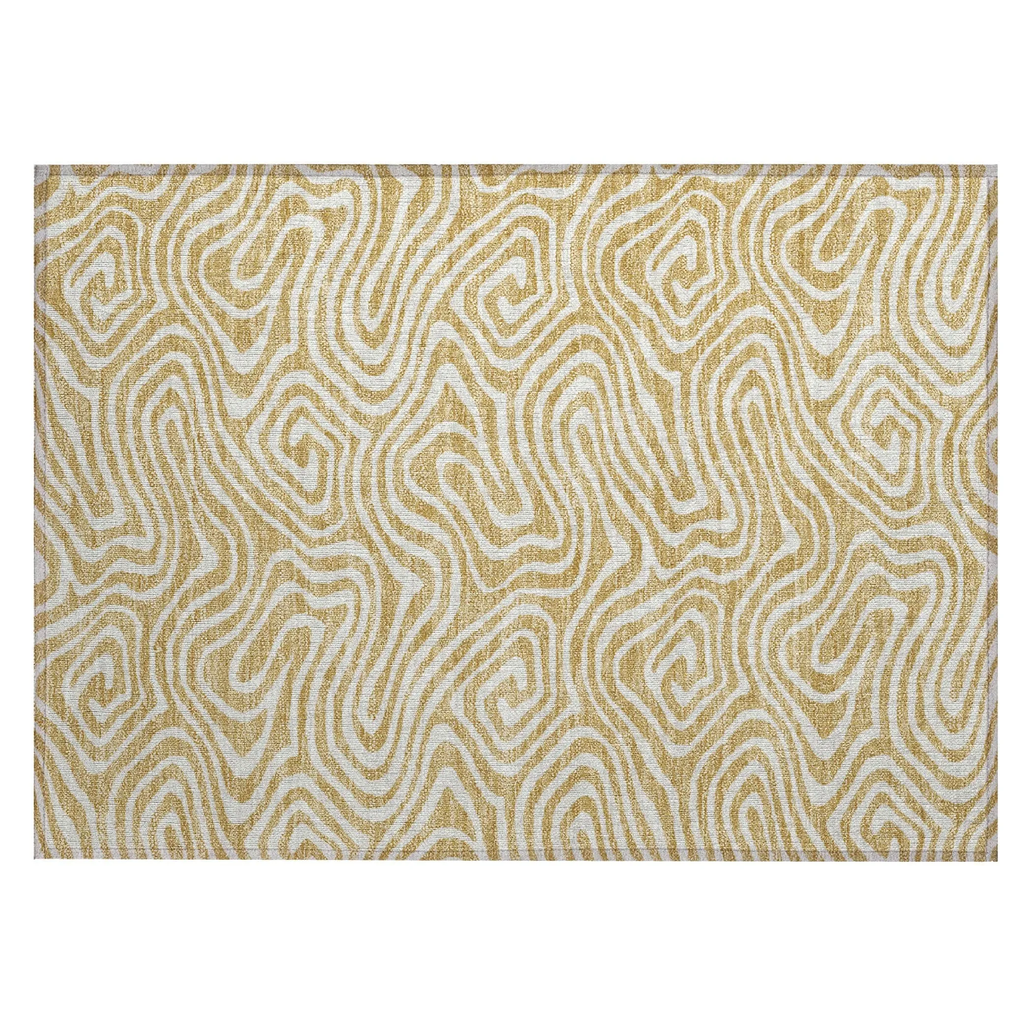 Machine Washable Indoor/ Outdoor Abstract Modern Chantille Rug