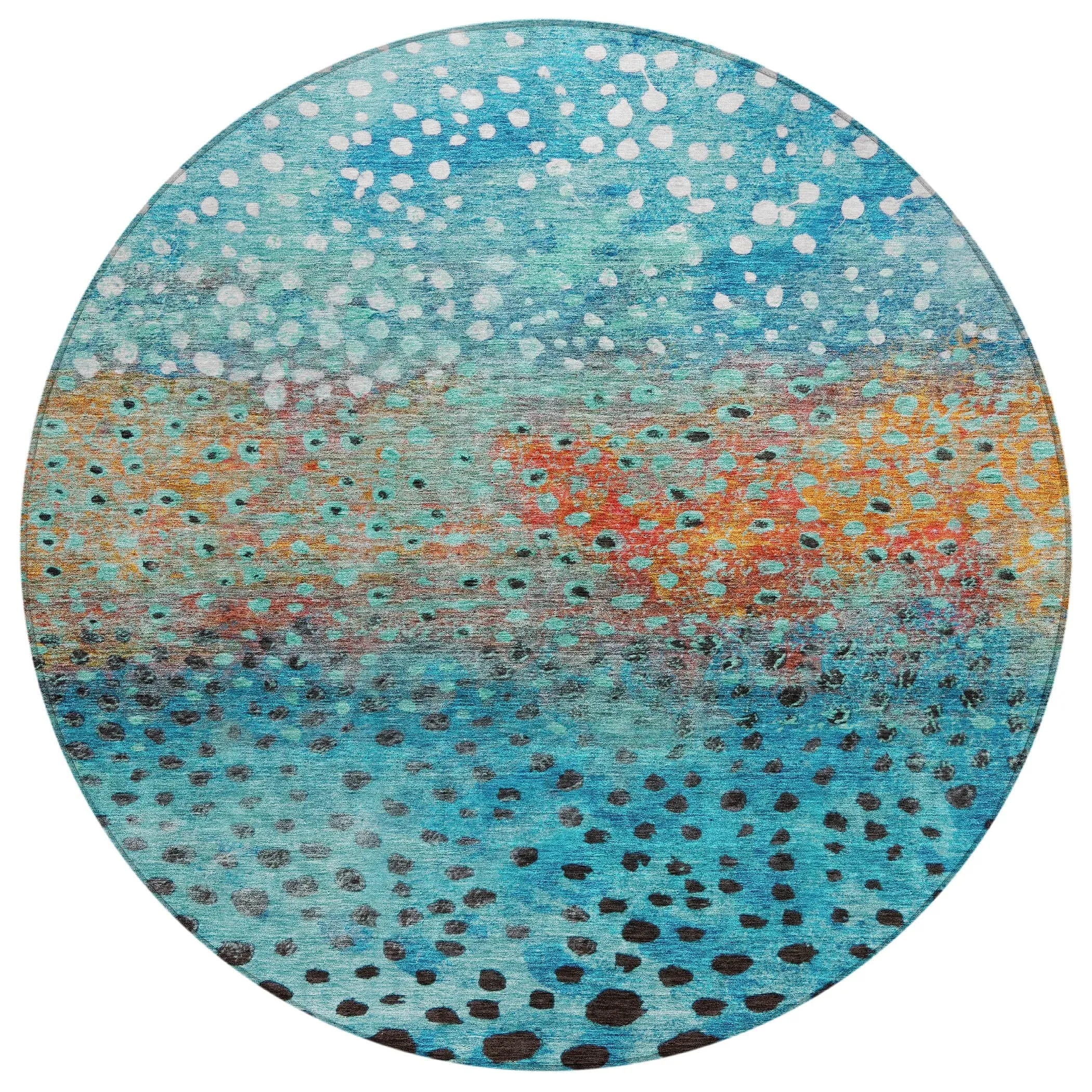 Machine Washable Indoor/ Outdoor Abstract Modern Chantille Rug