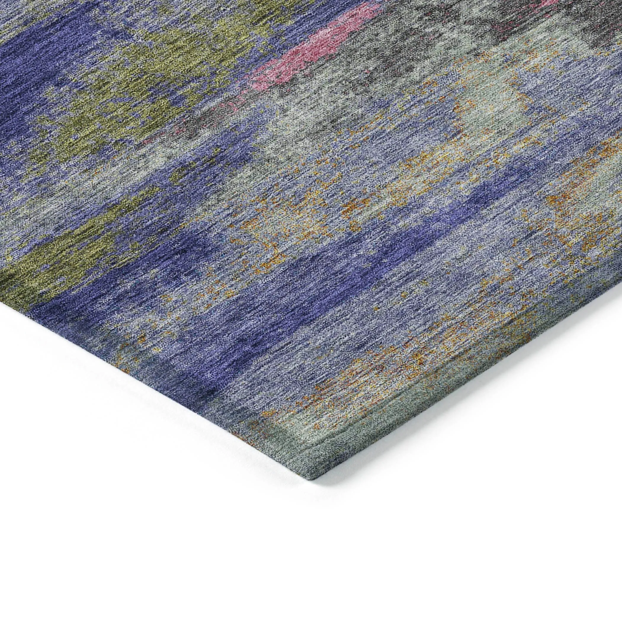 Machine Washable Indoor/ Outdoor Abstract Modern Chantille Rug