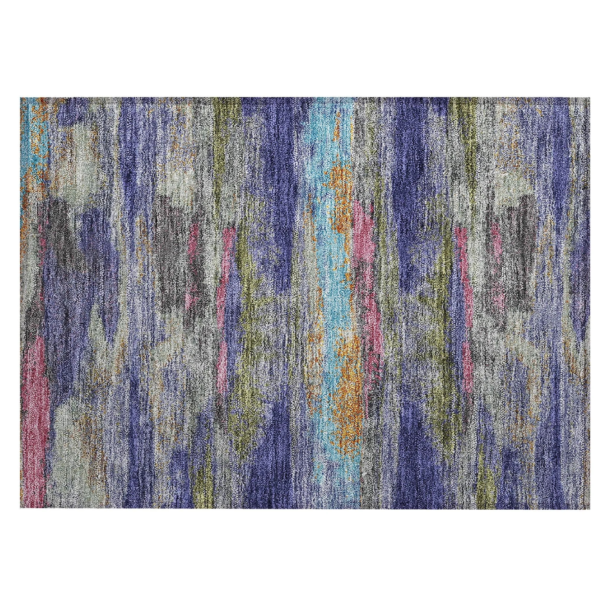 Machine Washable Indoor/ Outdoor Abstract Modern Chantille Rug
