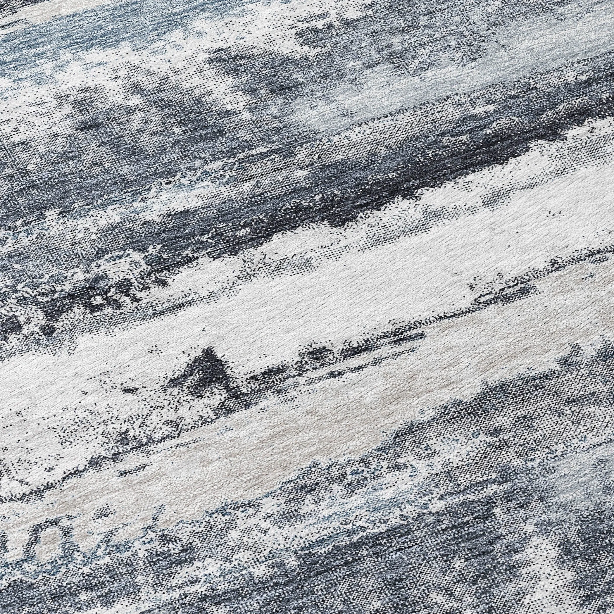 Machine Washable Indoor/ Outdoor Abstract Modern Chantille Rug