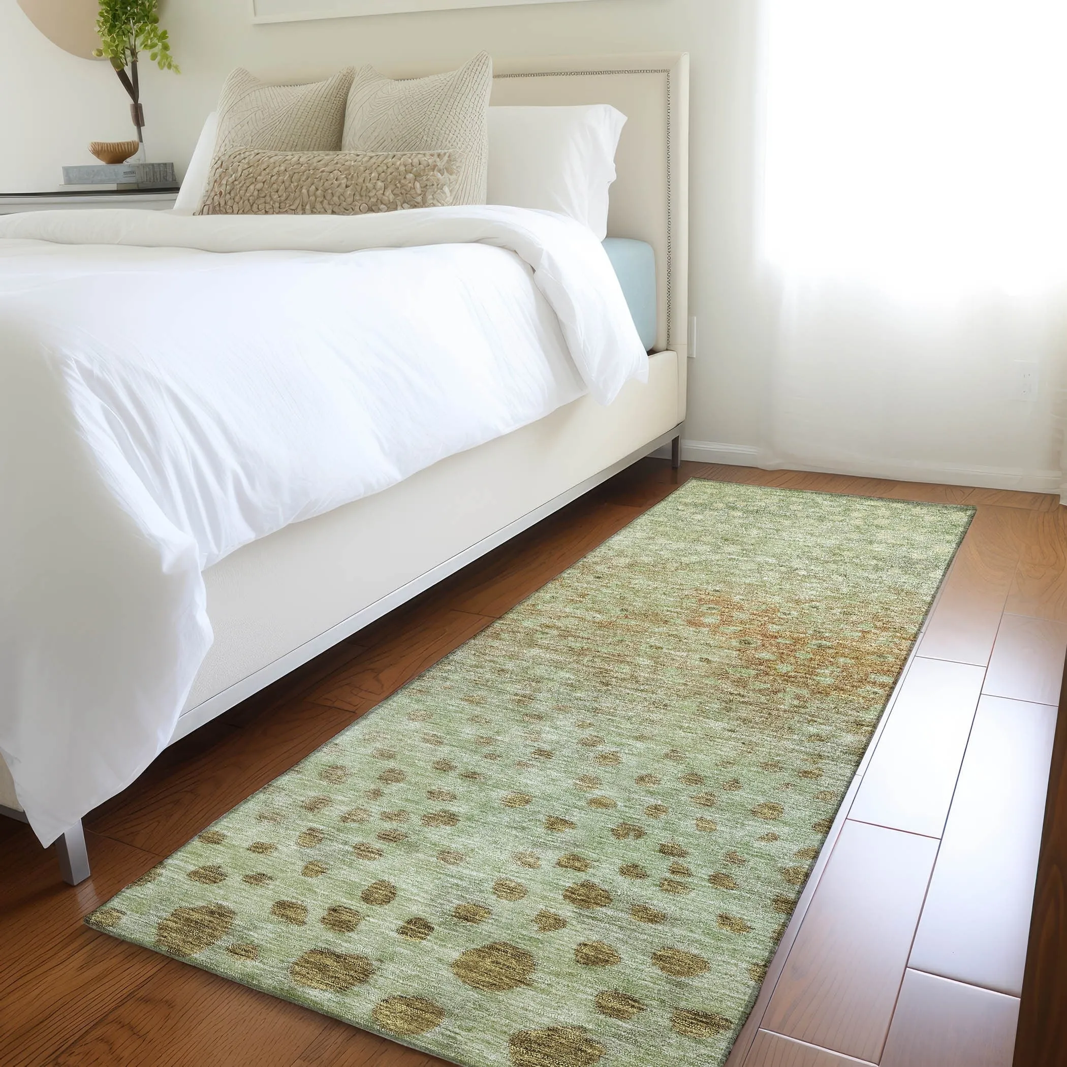 Machine Washable Indoor/ Outdoor Abstract Modern Chantille Rug