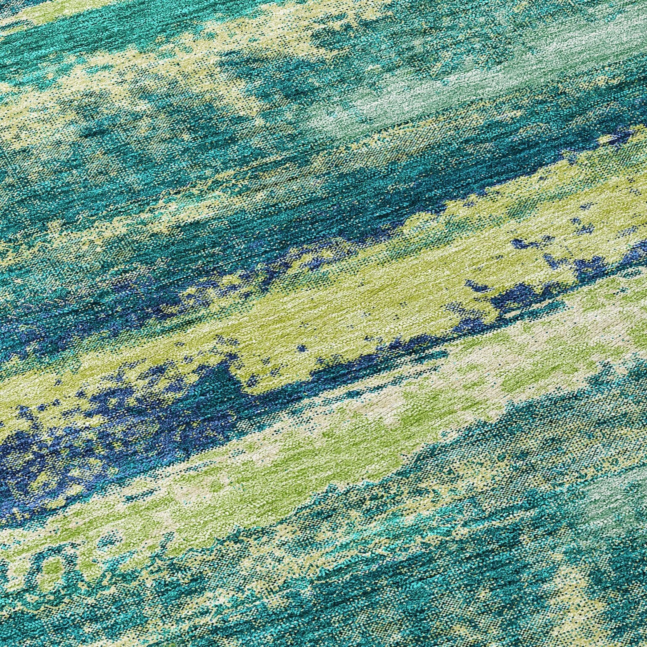 Machine Washable Indoor/ Outdoor Abstract Modern Chantille Rug