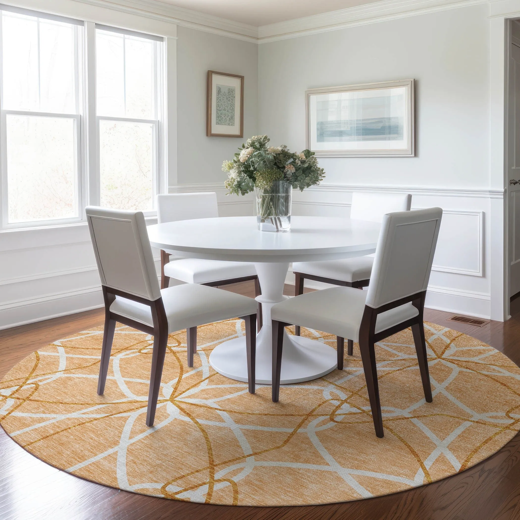 Machine Washable Indoor/ Outdoor Abstract Prism Chantille Rug
