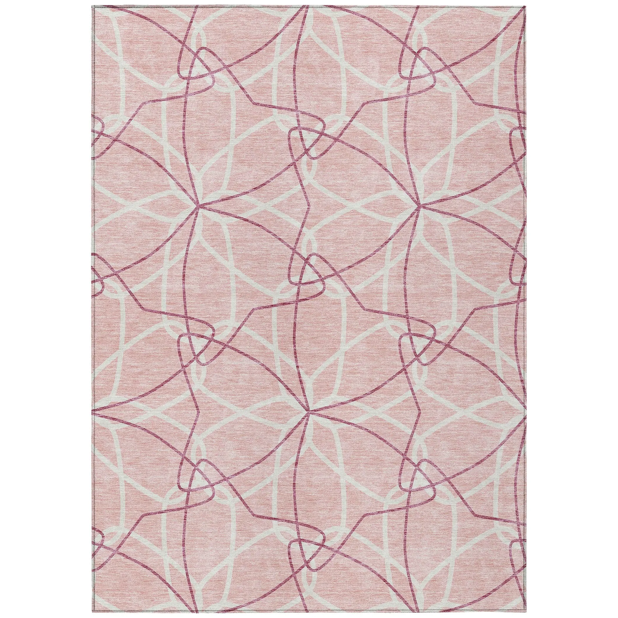 Machine Washable Indoor/ Outdoor Abstract Prism Chantille Rug