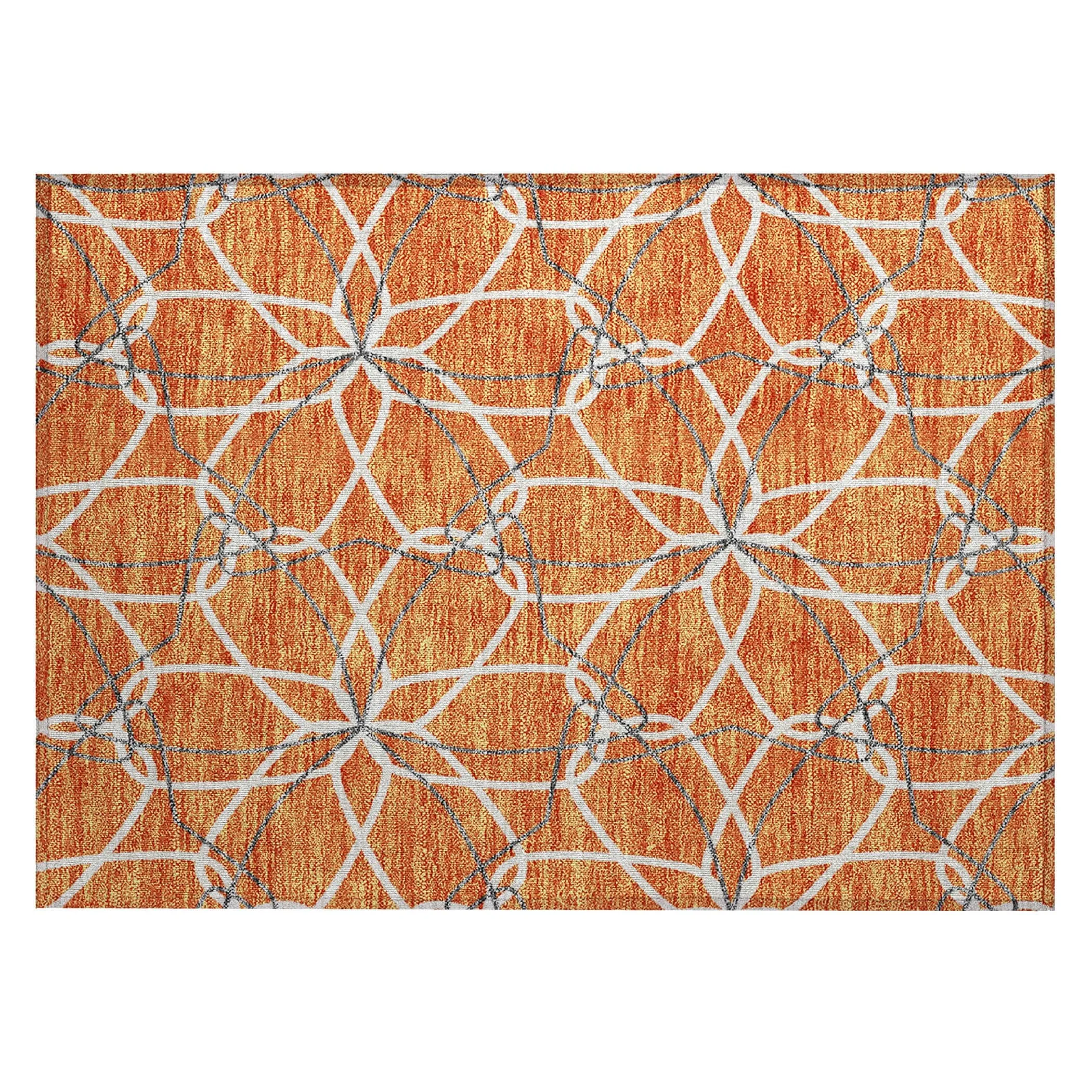 Machine Washable Indoor/ Outdoor Abstract Prism Chantille Rug