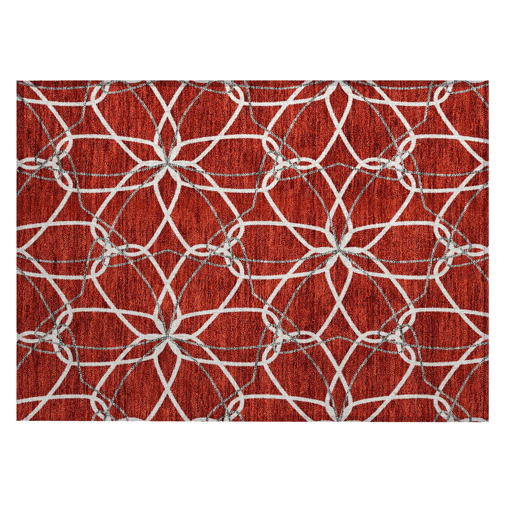 Machine Washable Indoor/ Outdoor Abstract Prism Chantille Rug