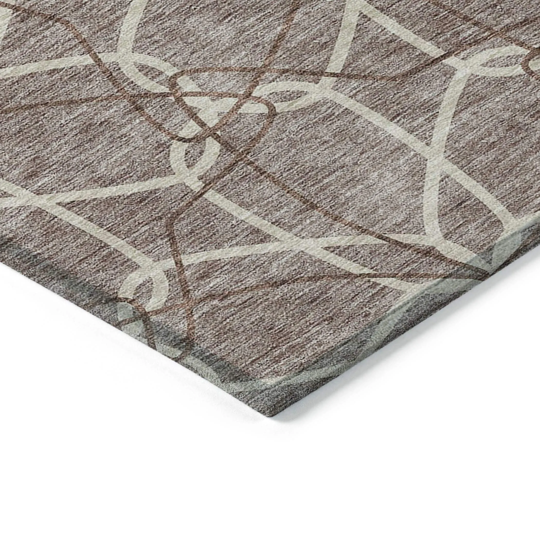 Machine Washable Indoor/ Outdoor Abstract Prism Chantille Rug