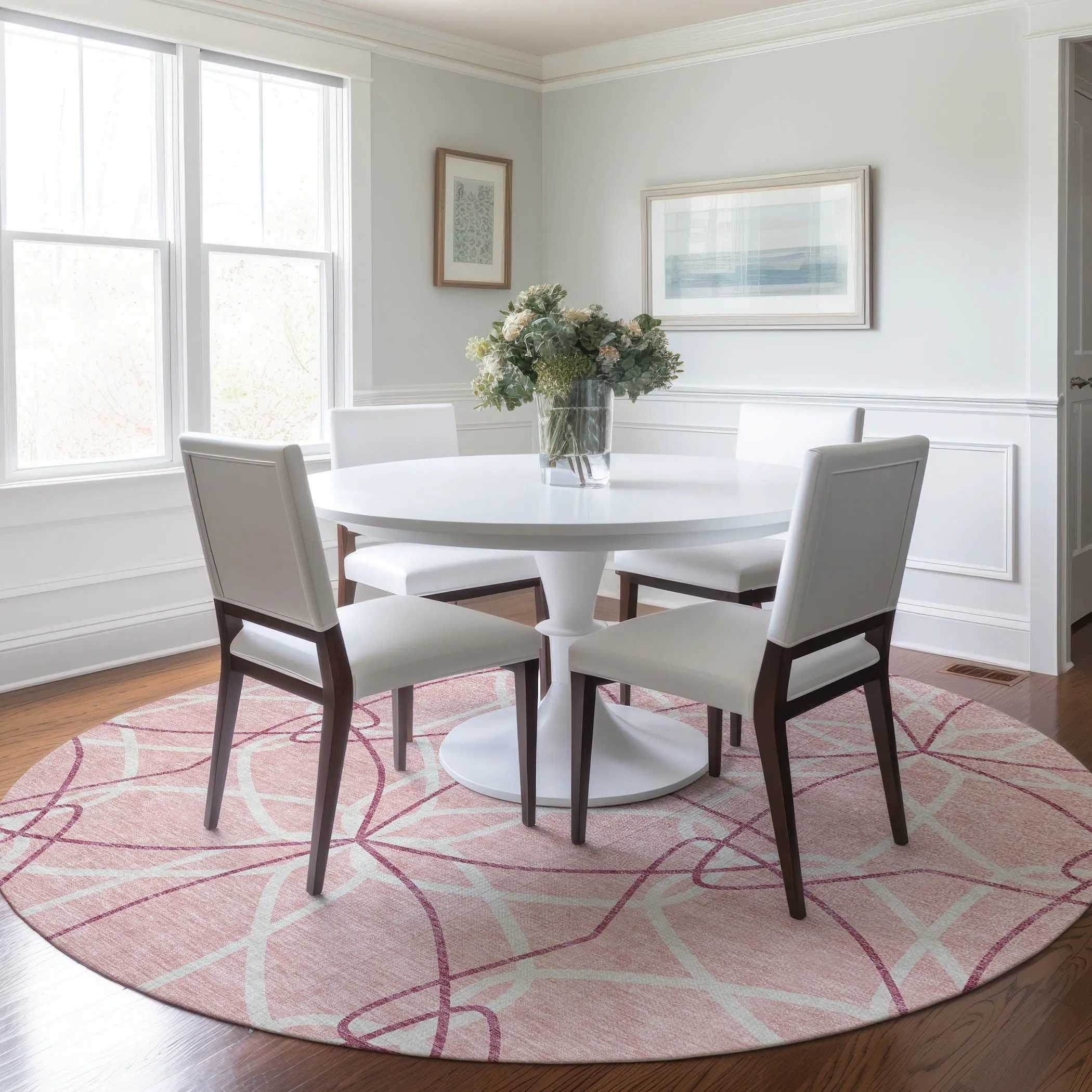 Machine Washable Indoor/ Outdoor Abstract Prism Chantille Rug