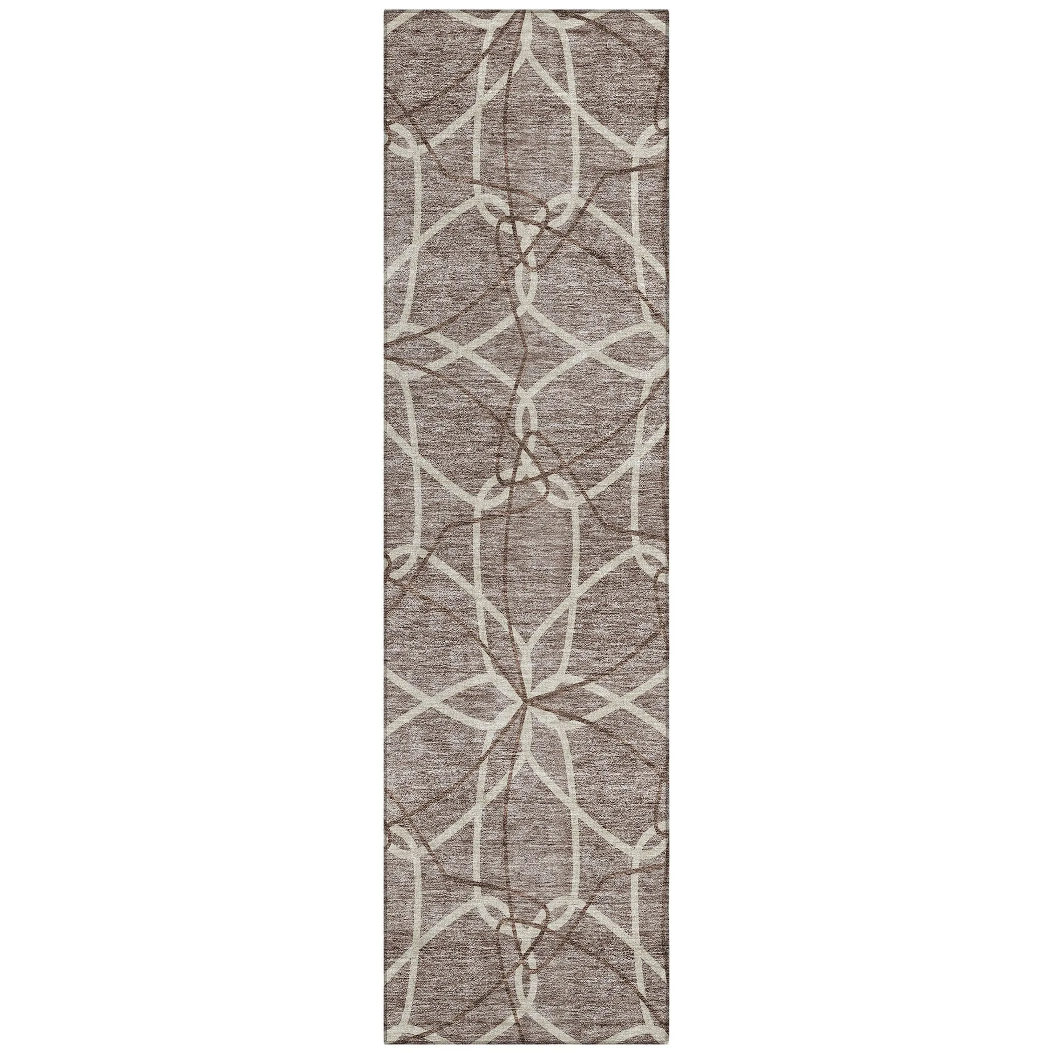 Machine Washable Indoor/ Outdoor Abstract Prism Chantille Rug