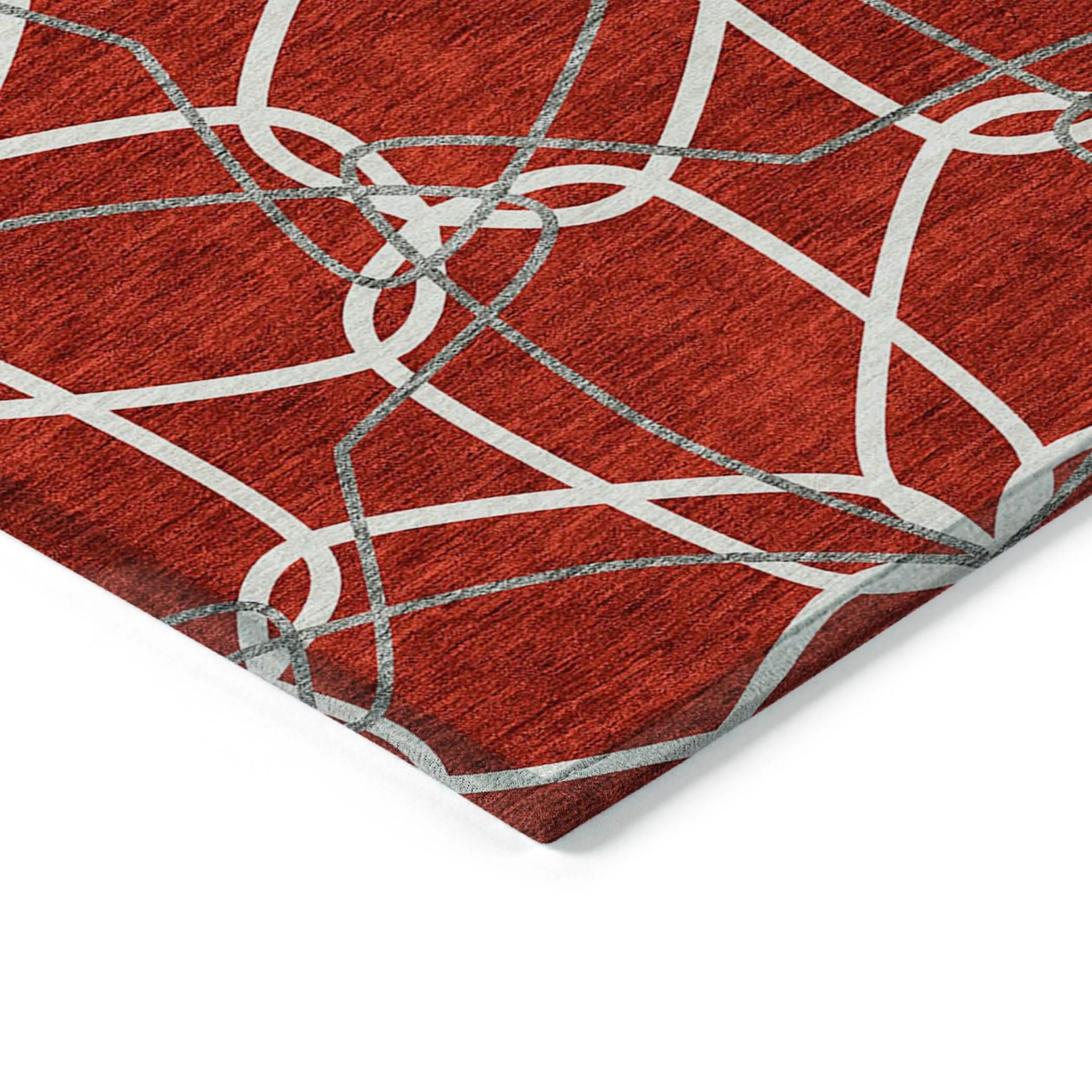 Machine Washable Indoor/ Outdoor Abstract Prism Chantille Rug