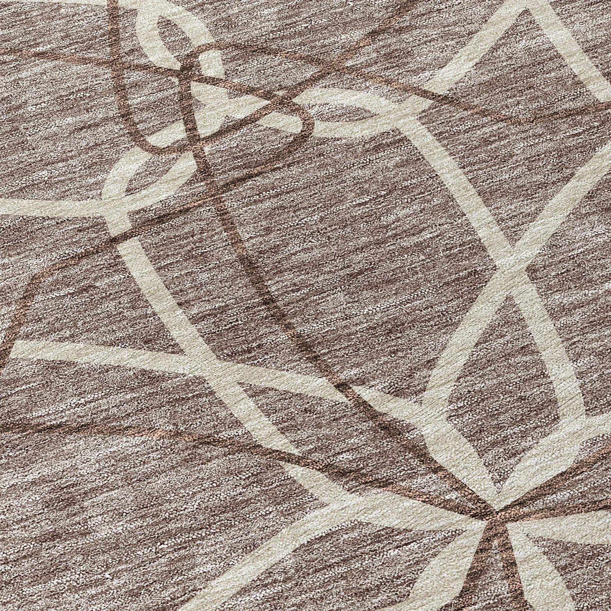 Machine Washable Indoor/ Outdoor Abstract Prism Chantille Rug