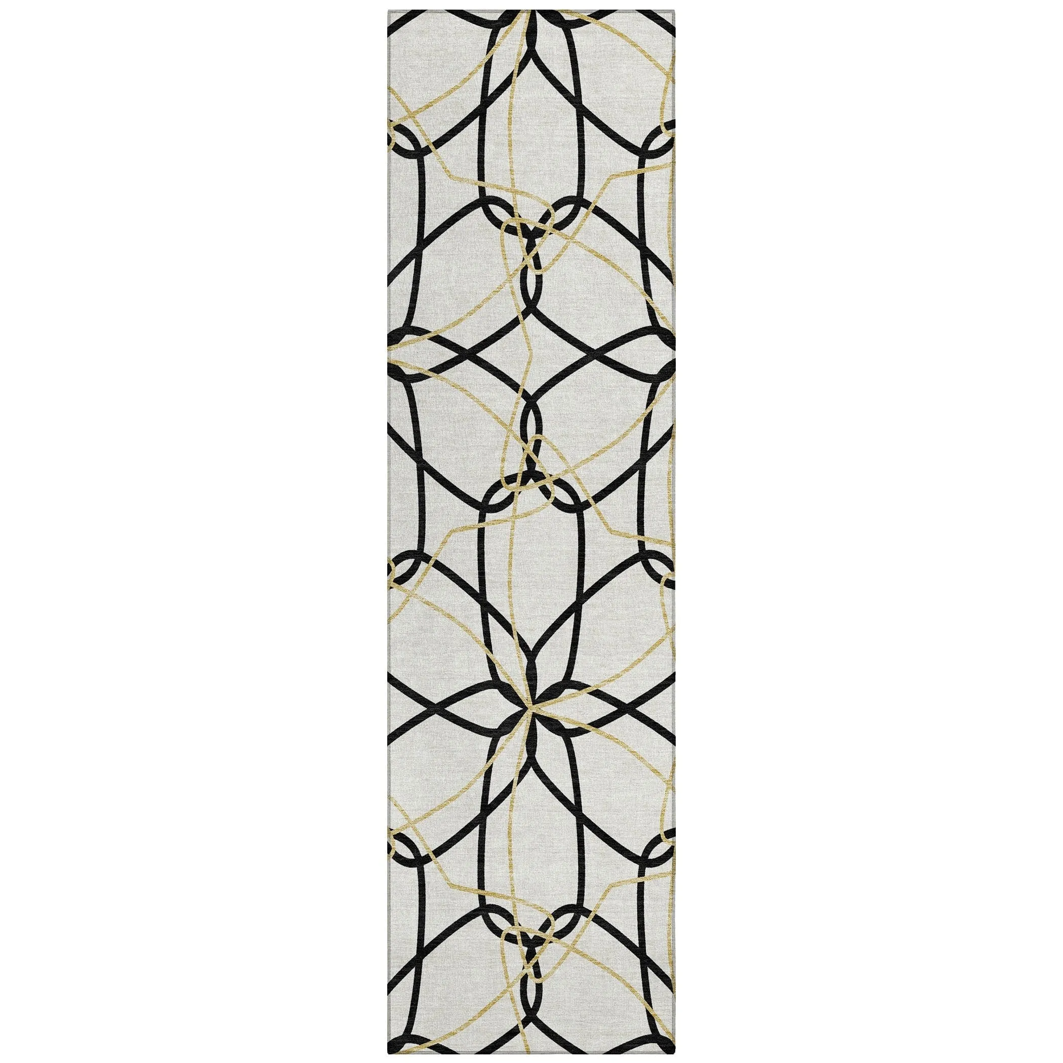 Machine Washable Indoor/ Outdoor Abstract Prism Chantille Rug
