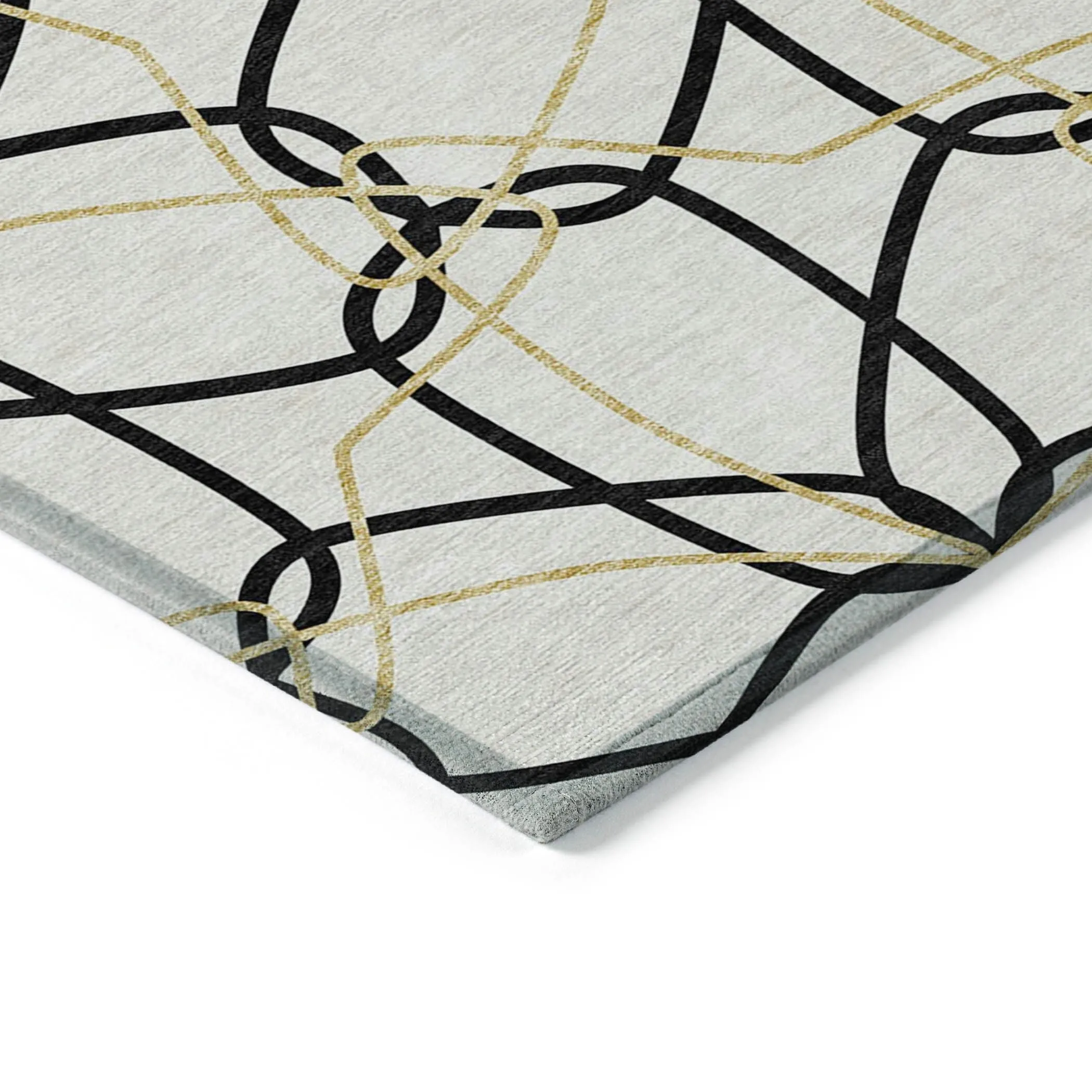 Machine Washable Indoor/ Outdoor Abstract Prism Chantille Rug