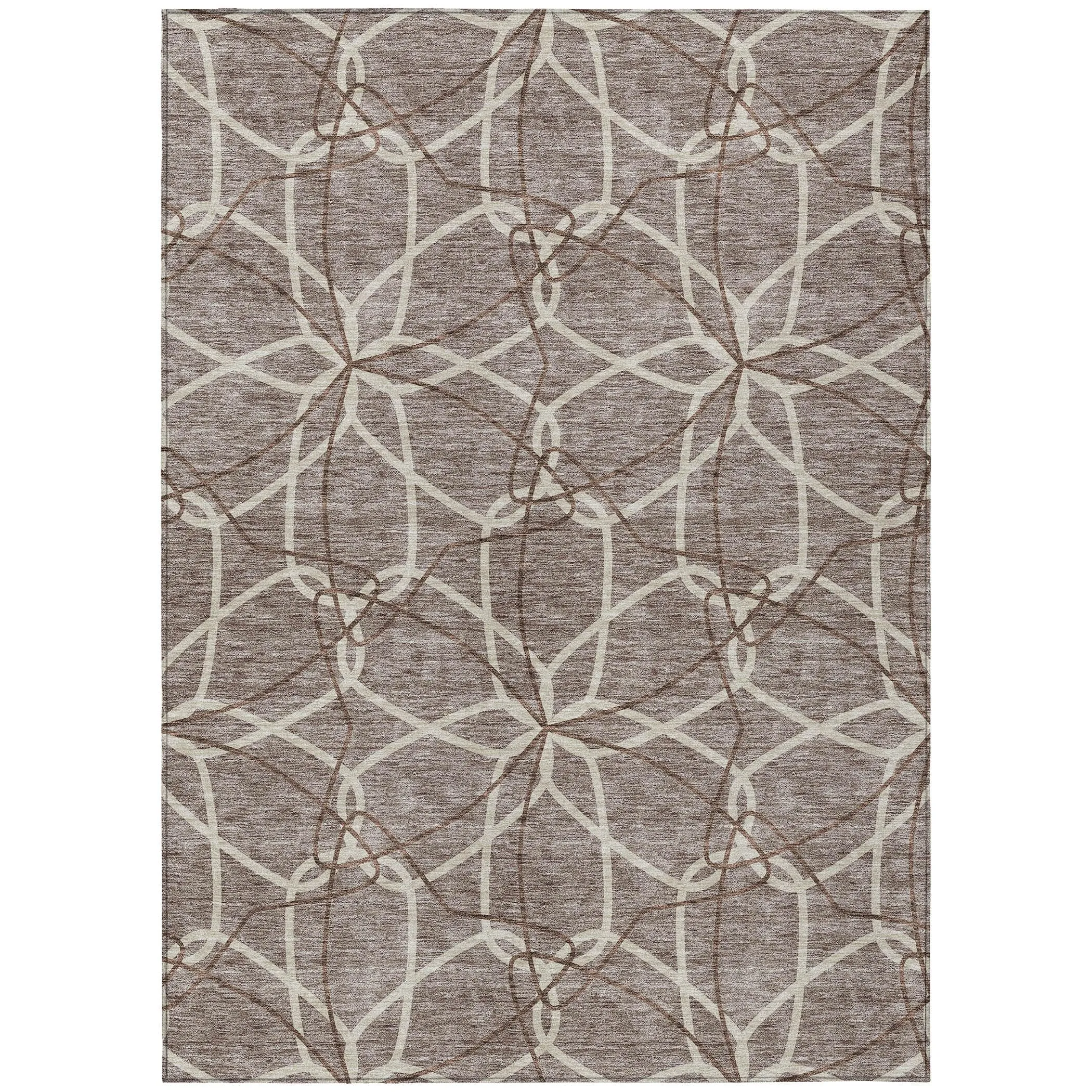 Machine Washable Indoor/ Outdoor Abstract Prism Chantille Rug