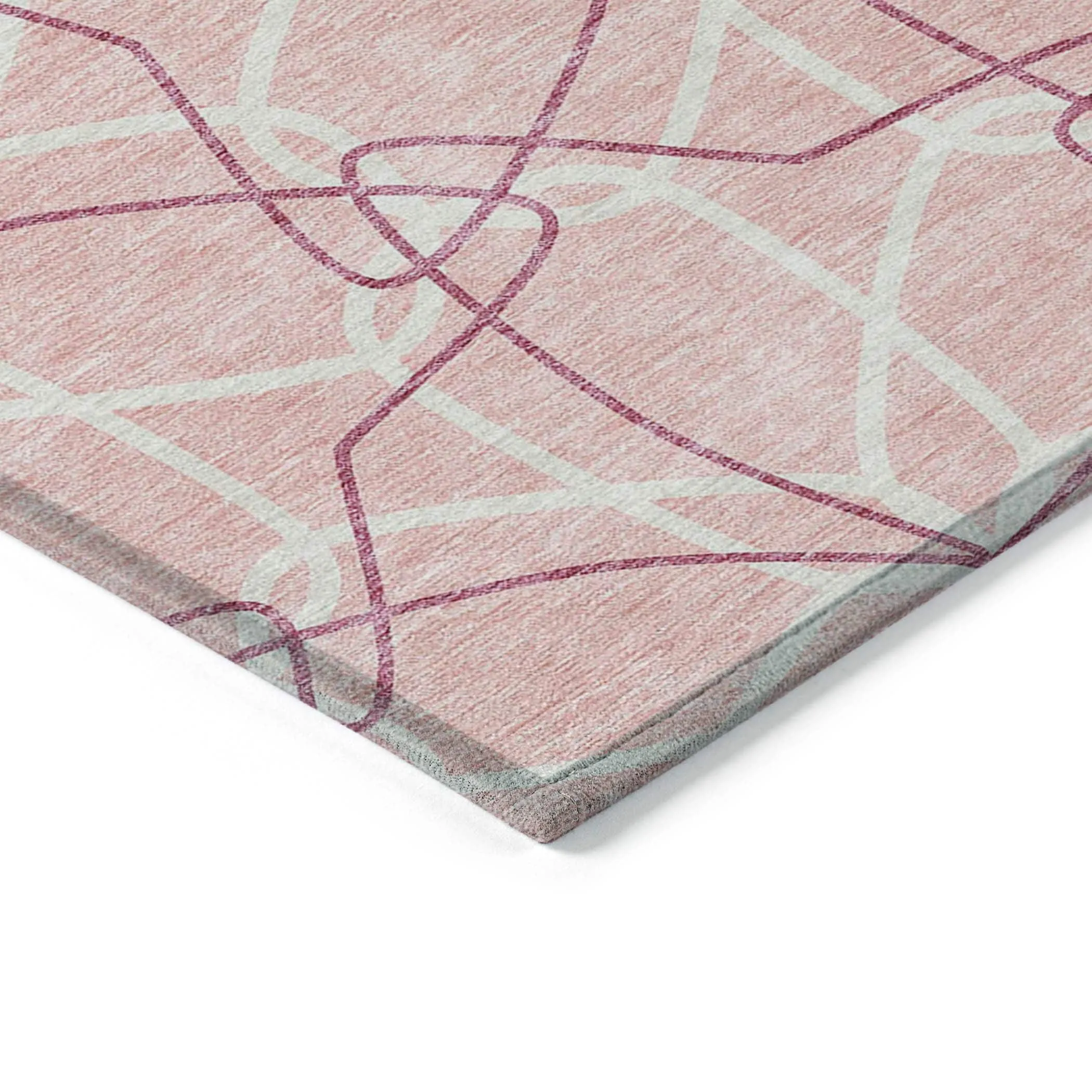 Machine Washable Indoor/ Outdoor Abstract Prism Chantille Rug