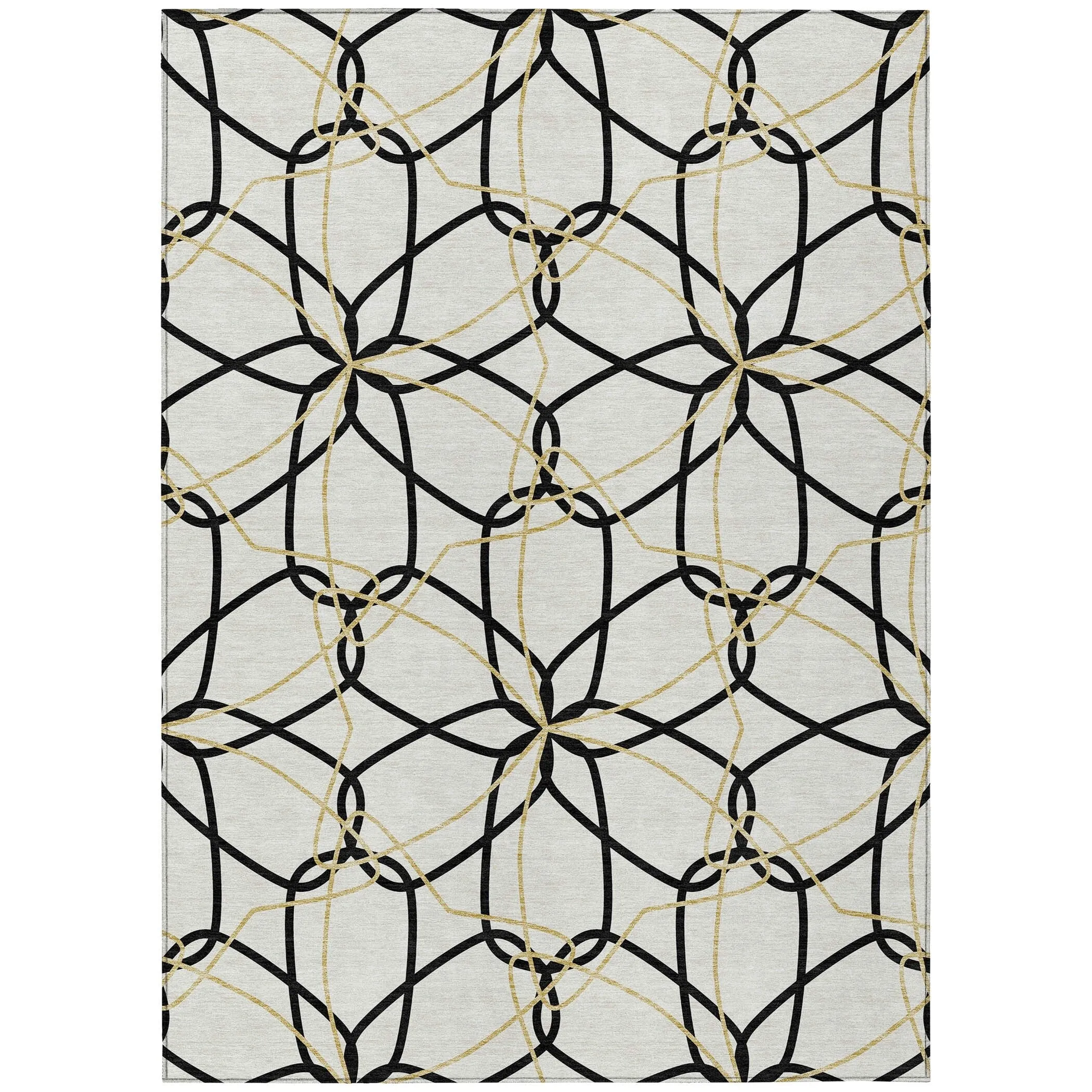 Machine Washable Indoor/ Outdoor Abstract Prism Chantille Rug