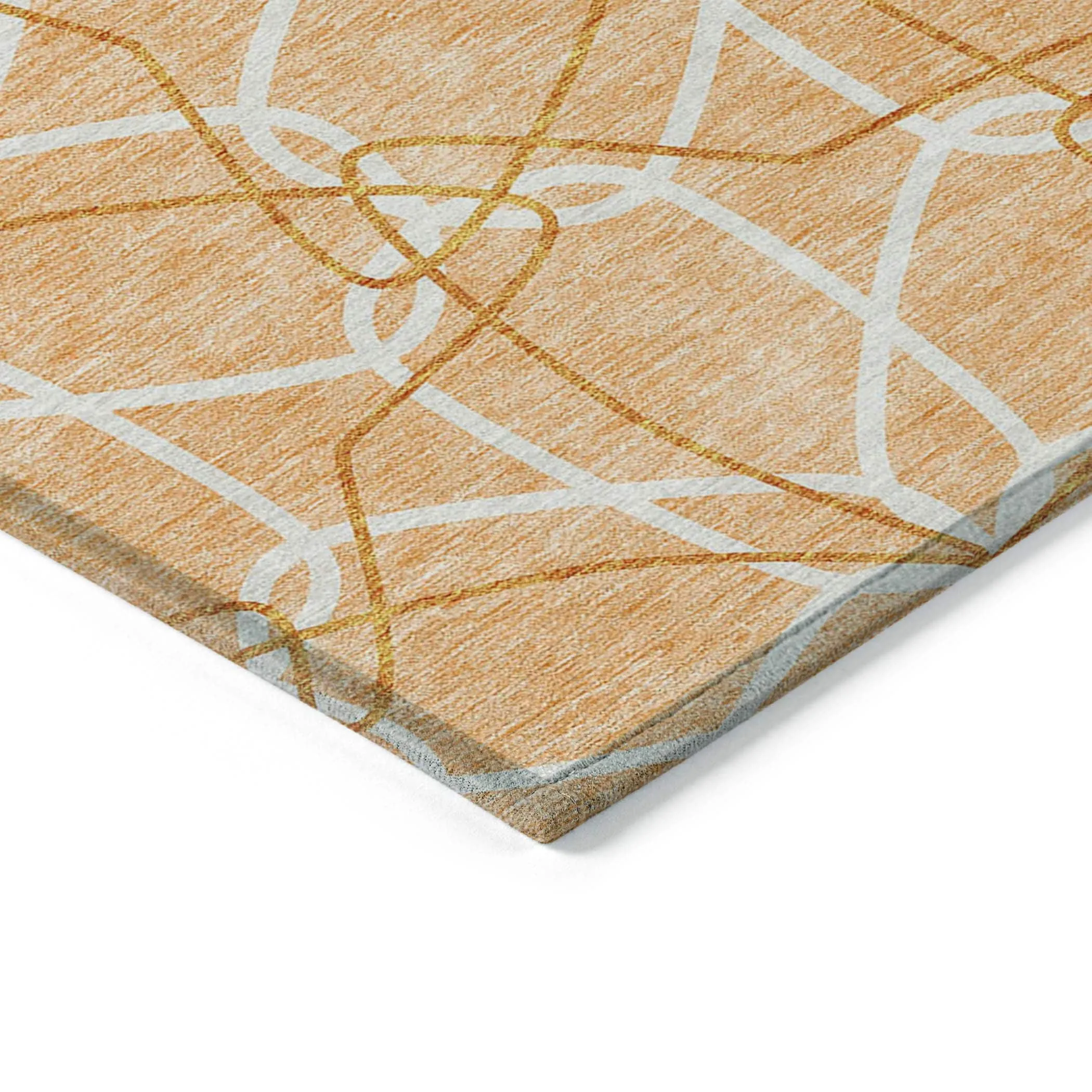 Machine Washable Indoor/ Outdoor Abstract Prism Chantille Rug