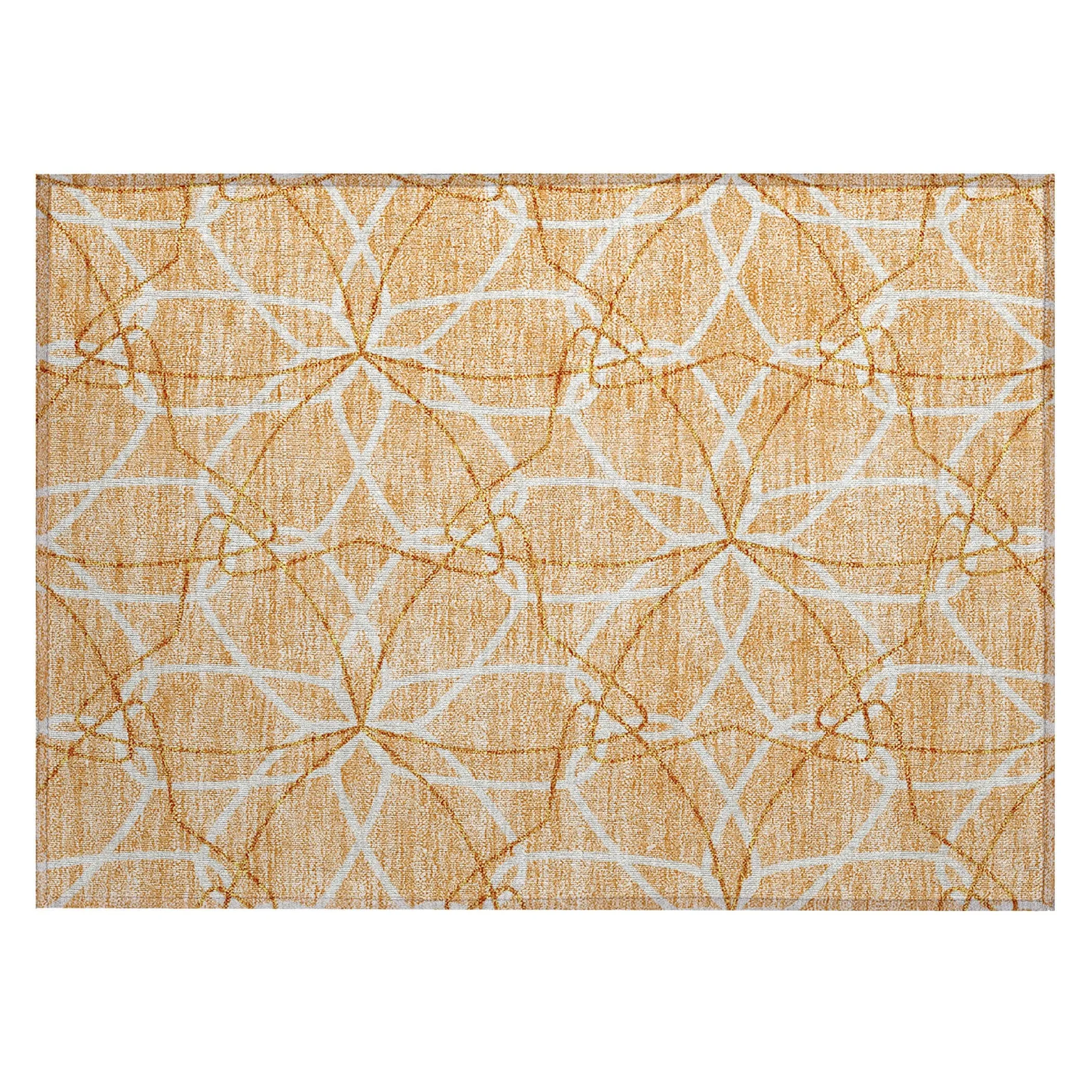 Machine Washable Indoor/ Outdoor Abstract Prism Chantille Rug