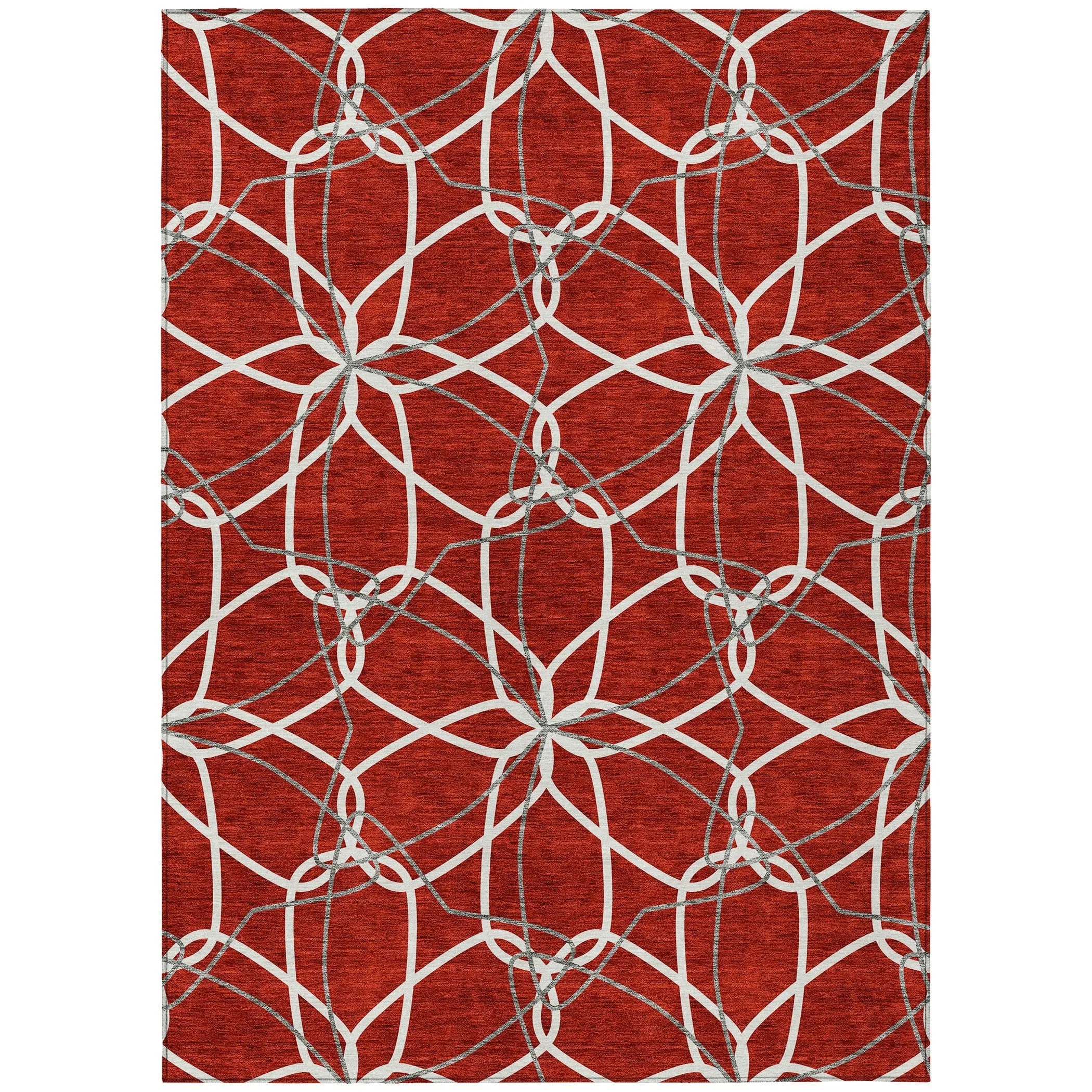 Machine Washable Indoor/ Outdoor Abstract Prism Chantille Rug